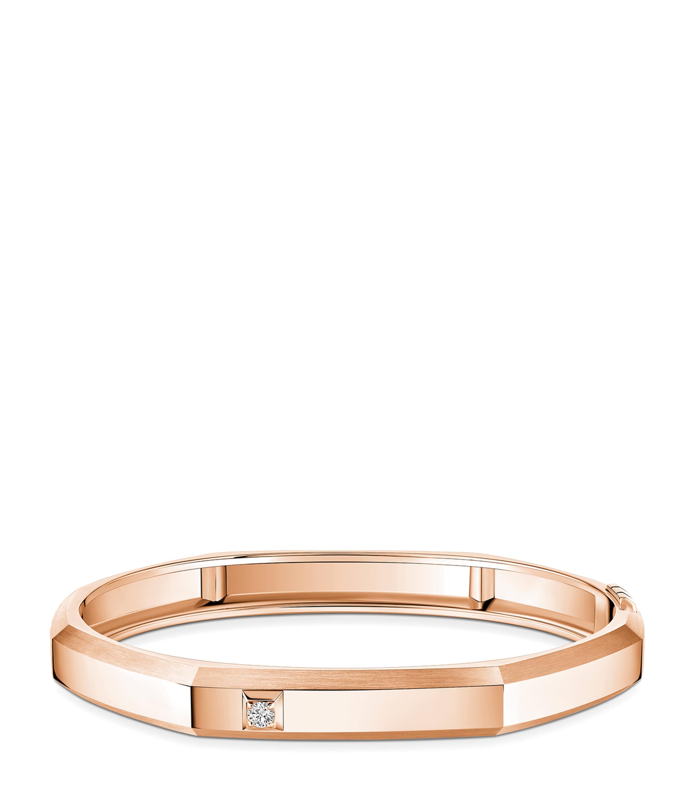 Messika Moderniste Pink Gold and Diamond Medium Bangle (0.05ct) Pink Gold