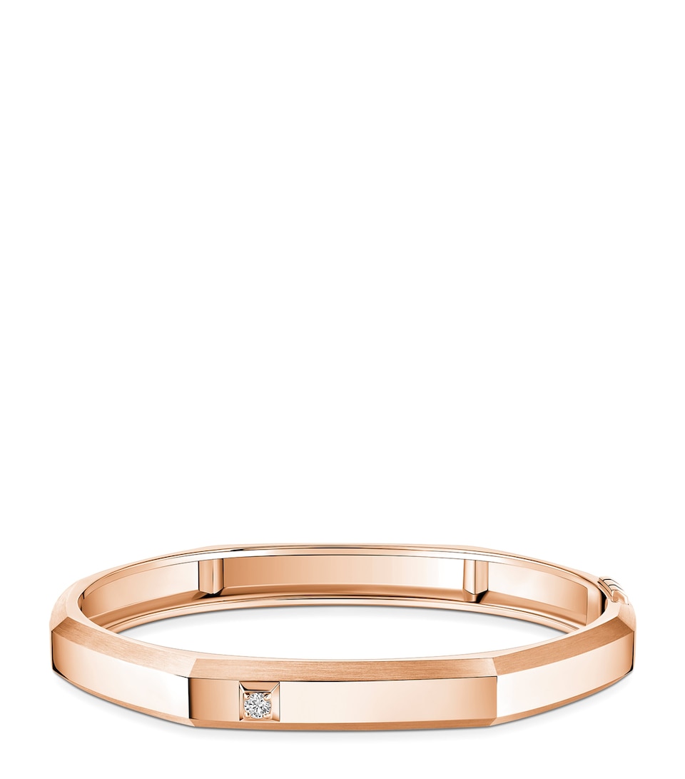 Messika Moderniste Pink Gold and Diamond Medium Bangle Pink Gold