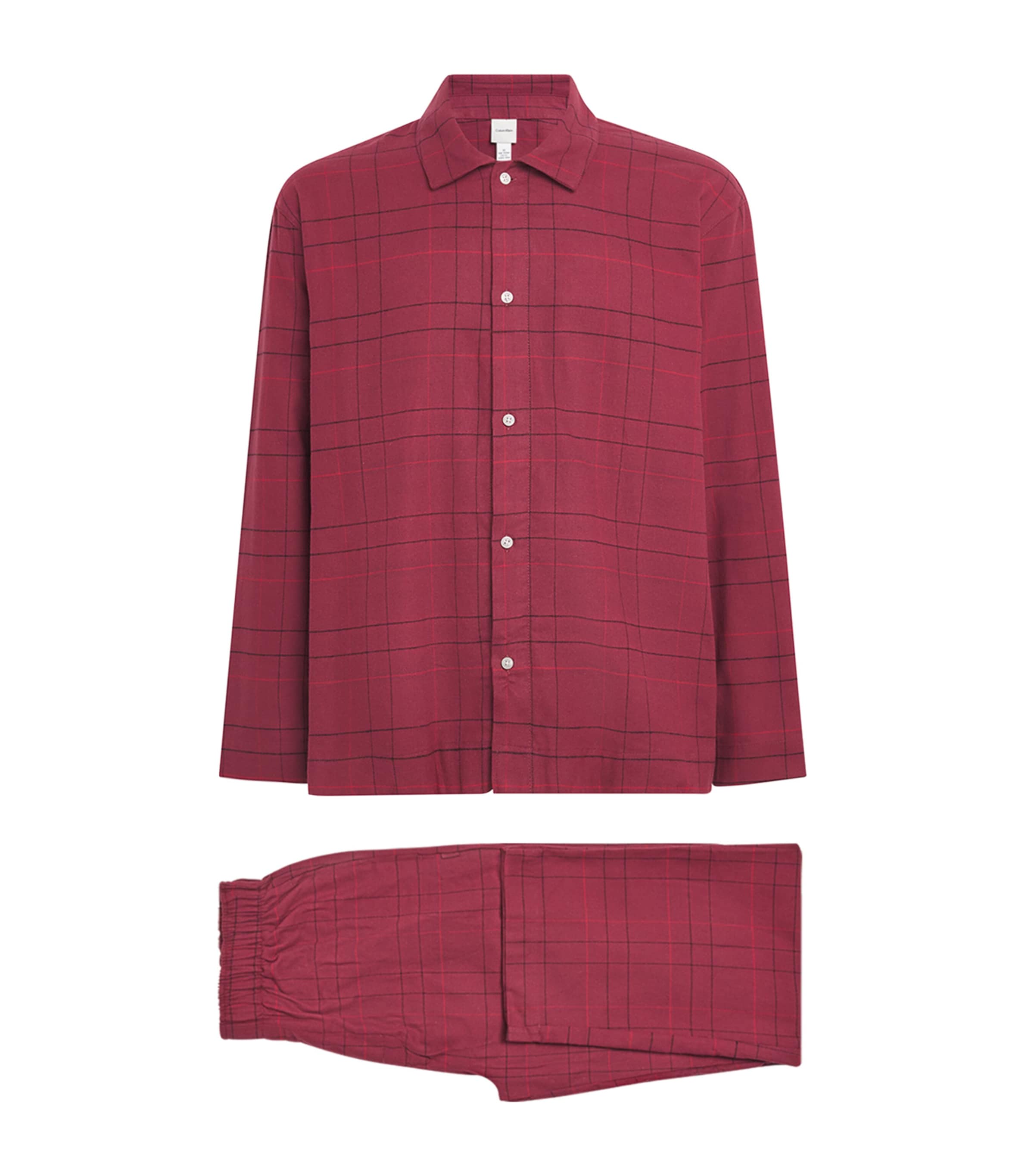 Calvin Klein Mens Cotton Flannel Pyjama Set Sophie Plaid Es