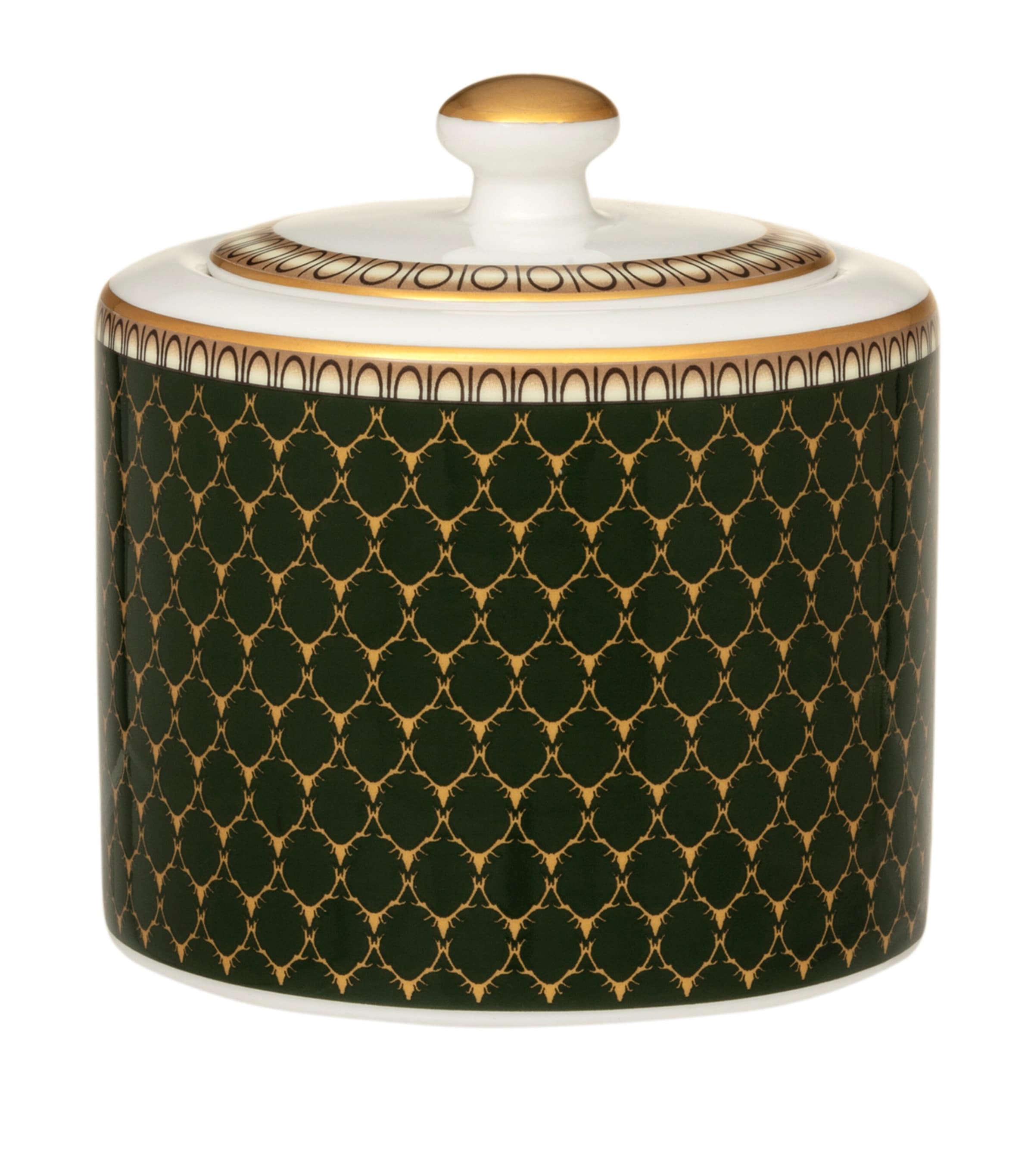 Halcyon Days Antler Trellis Sugar Bowl Green