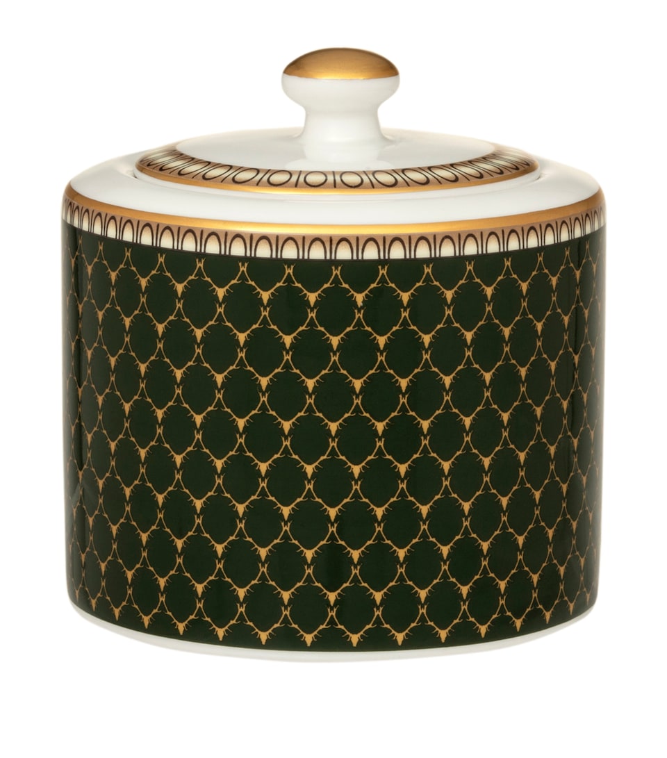 Halcyon Days Antler Trellis Sugar Bowl Green
