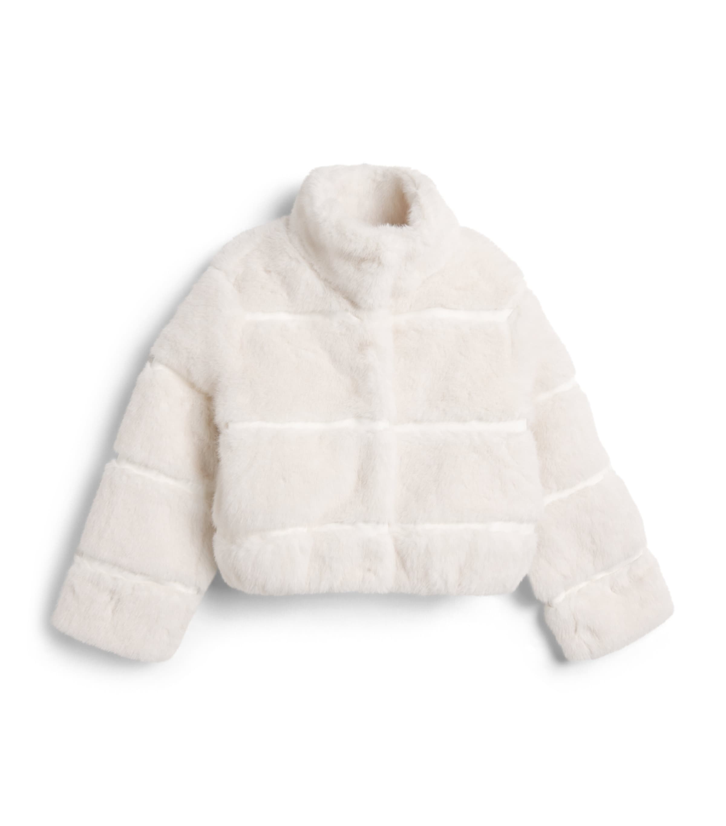 Monnalisa Plush Bomber Jacket (4-12 Years) Panna