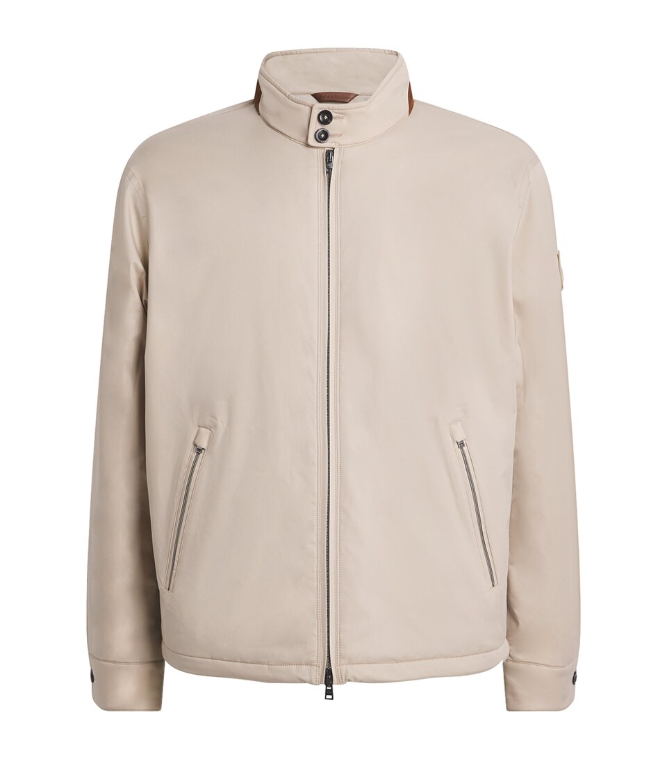 Suede-Collar Padded Jacket