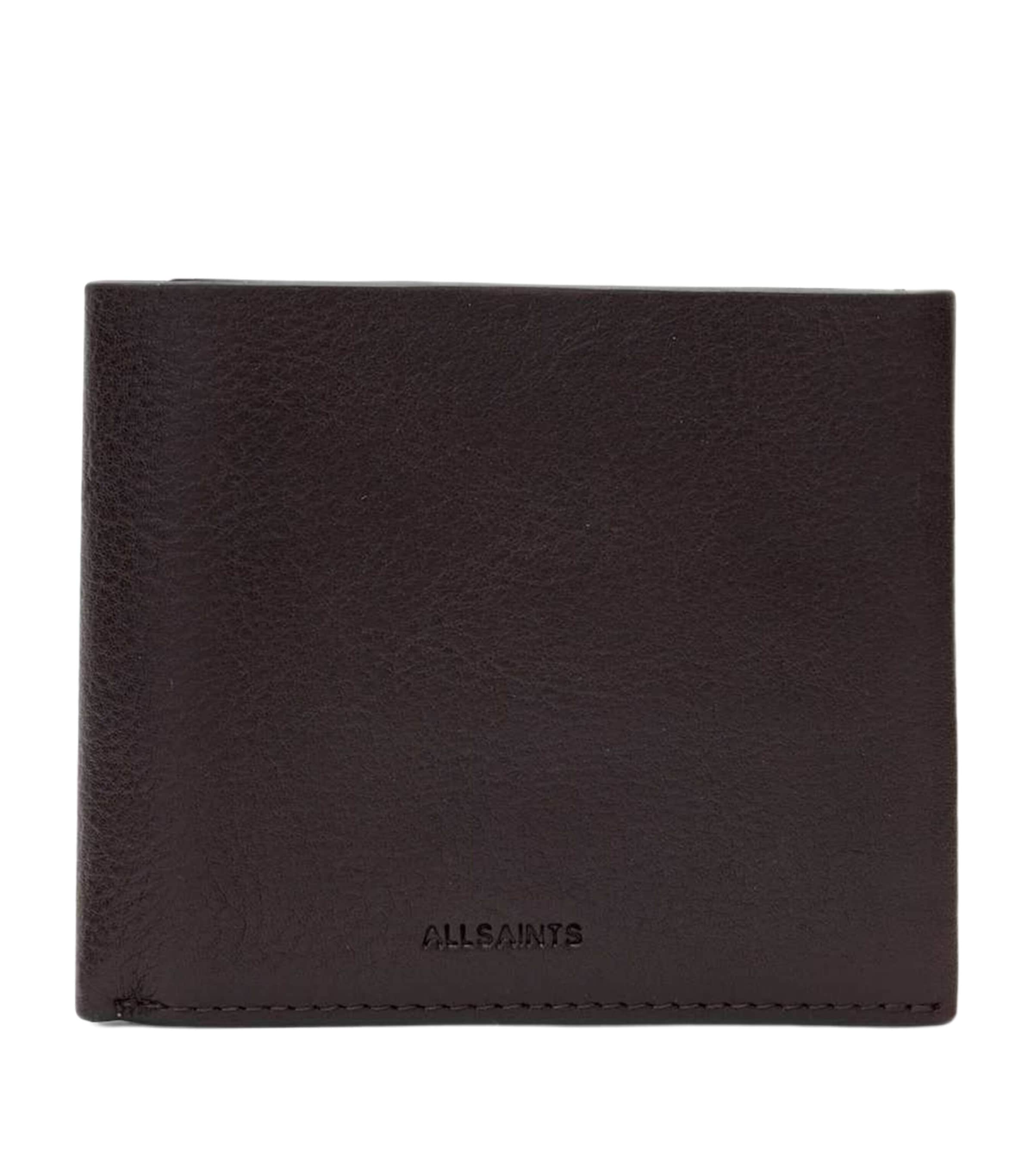 AllSaints Leather Axis Wallet Burnt Umber Red