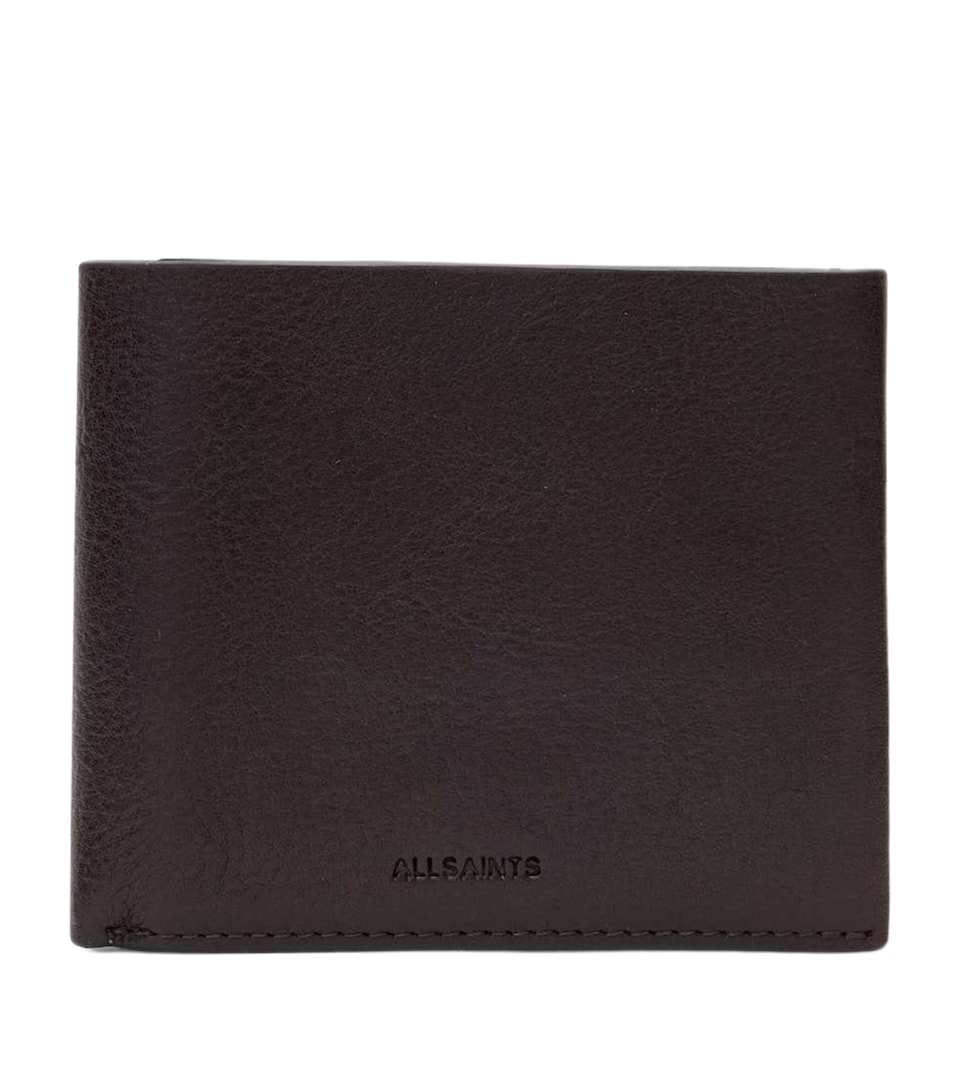 AllSaints Leather Axis Wallet Burnt Umber Red