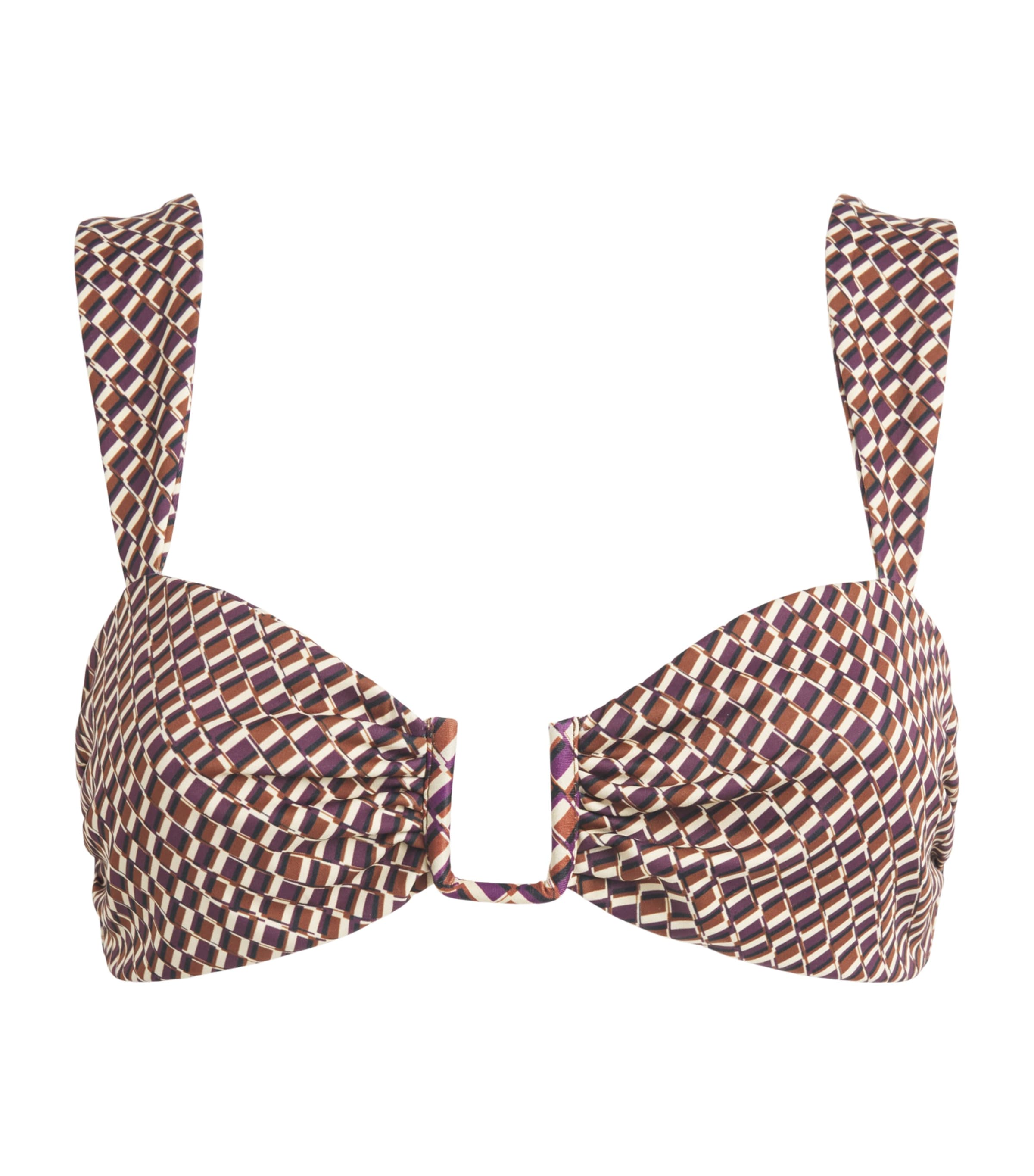 AWAY THAT DAY Womens Geometric Print Cannes Bikini Top Vintage Geo Print