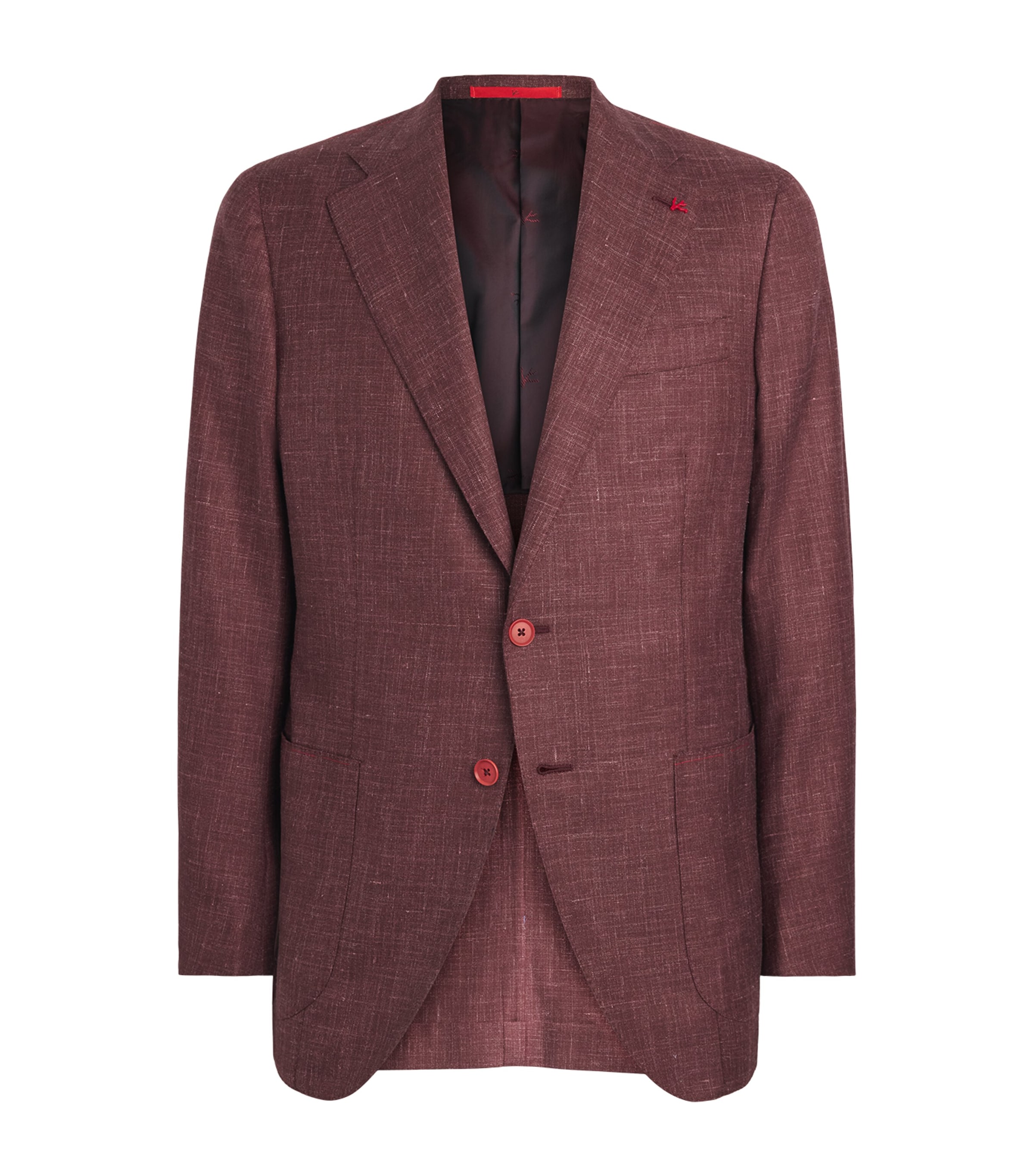 Isaia Mens Wool-Cashmere-Silk-Linen Blazer