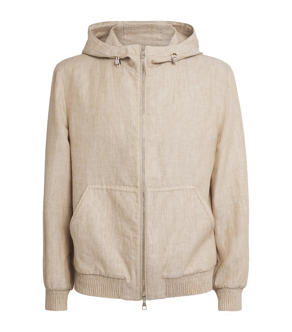 Brett Johnson Mens Linen Hooded Jacket Sand