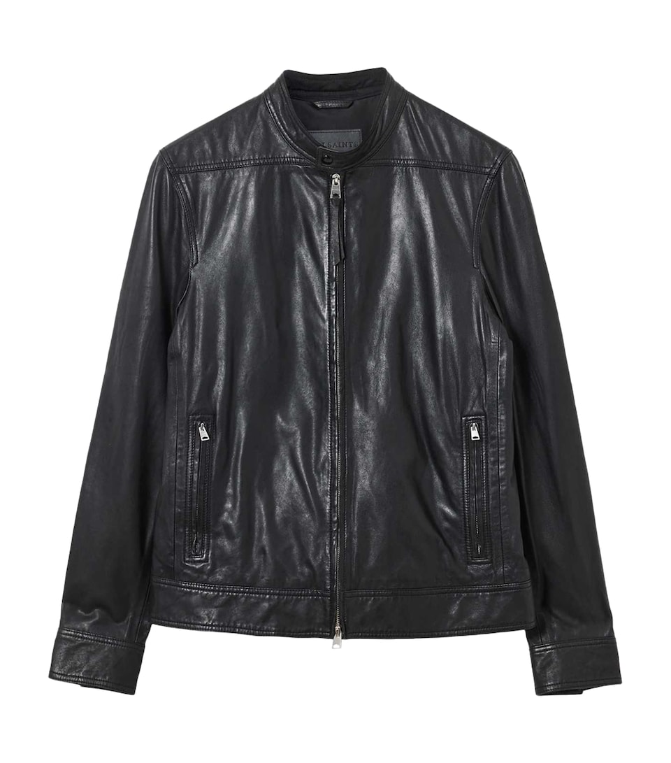 AllSaints Mens Colt Leather Jacket Black
