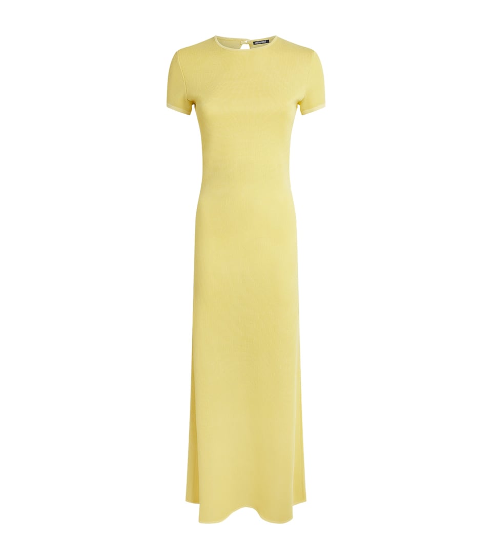 Jacquemus Womens Knitted Maille Maxi Dress Yellow