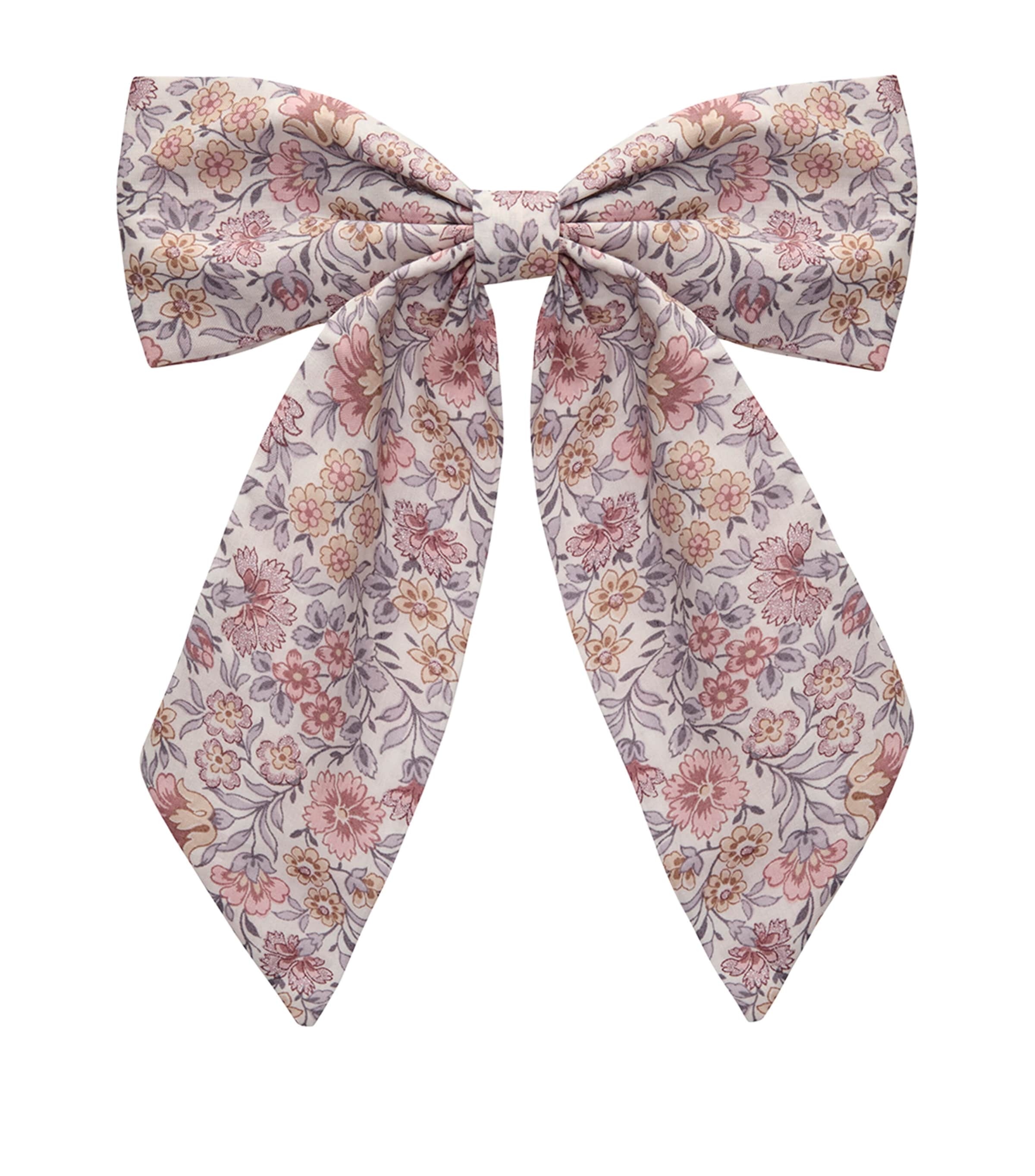 Trotters Cotton Floral Bow Hair Clip Pink
