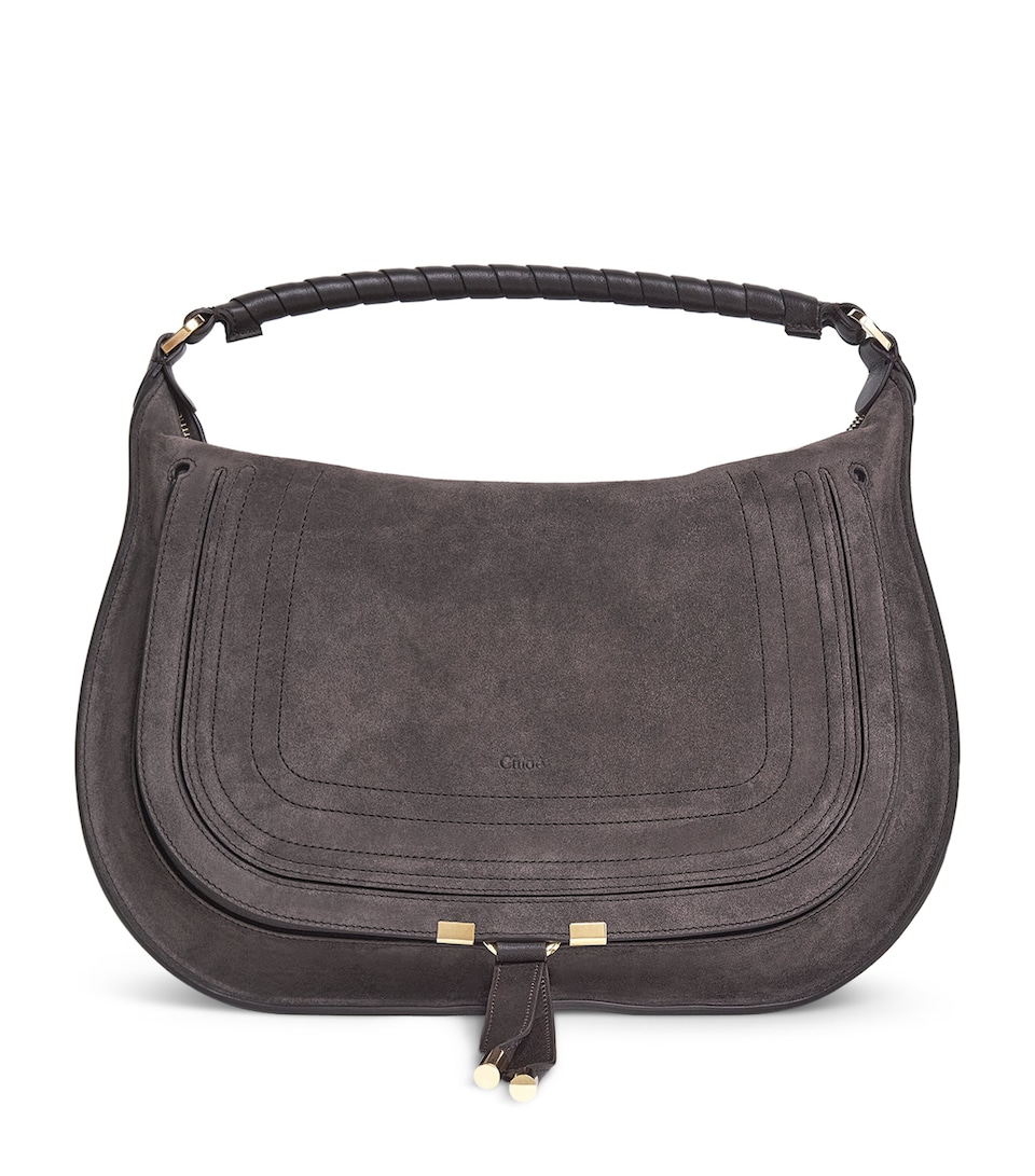 Medium Suede Marcie Shoulder Bag