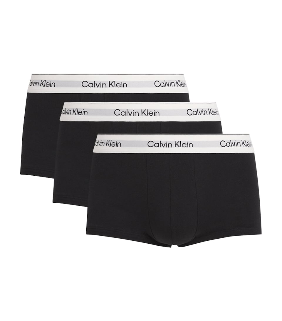 Calvin Klein Mens Stretch-Cotton Low Rise Icon Boxer Briefs (Pack of 3) Black