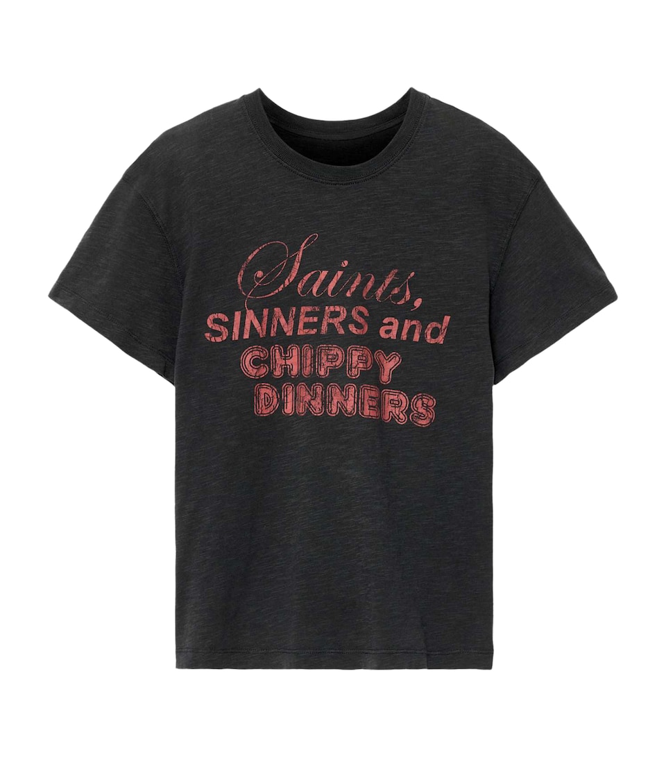 AllSaints Womens Chippy Addi T-Shirt Washed Black