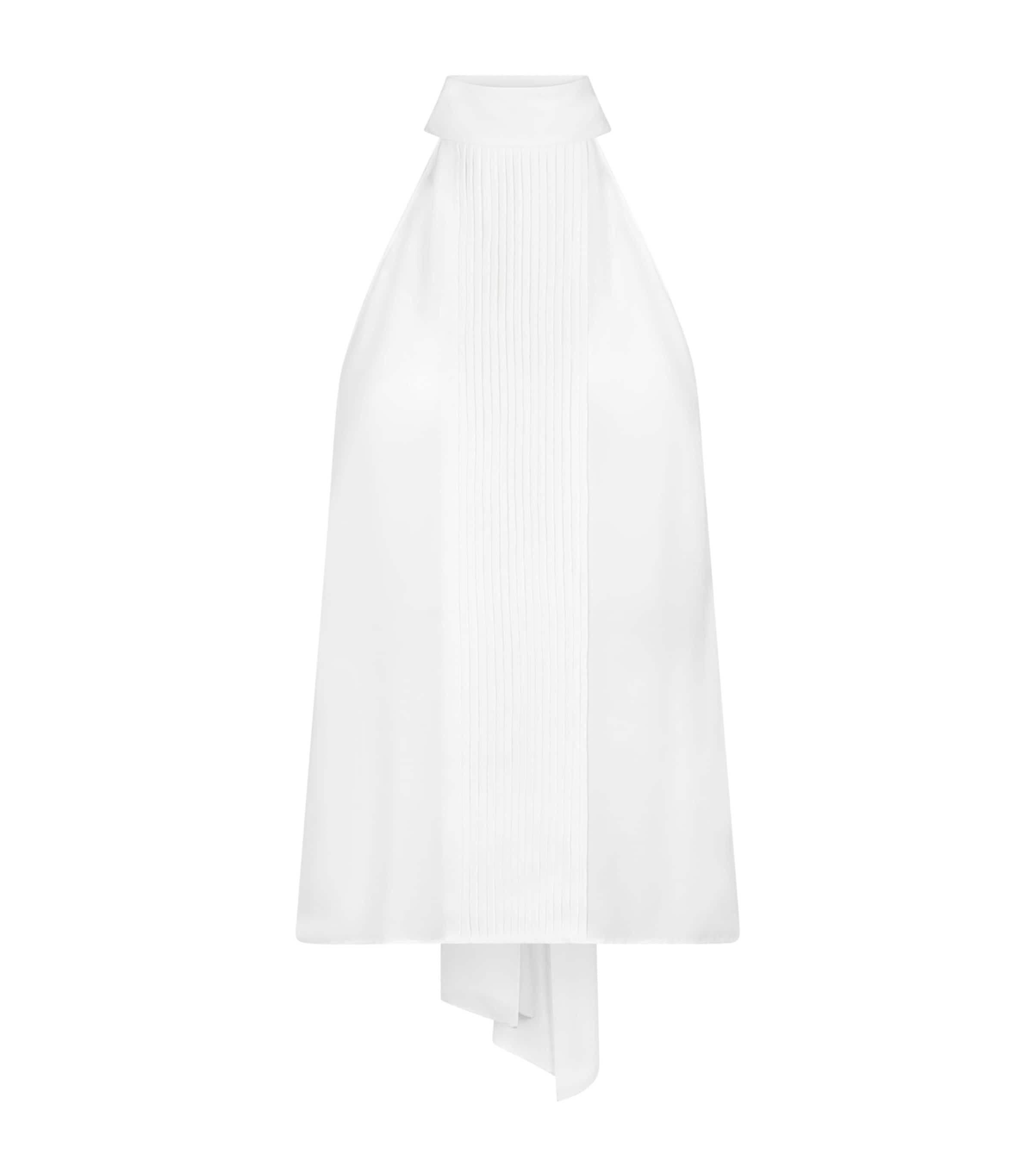 TOM FORD Womens Silk Plissé-Detail Halterneck Top Waa