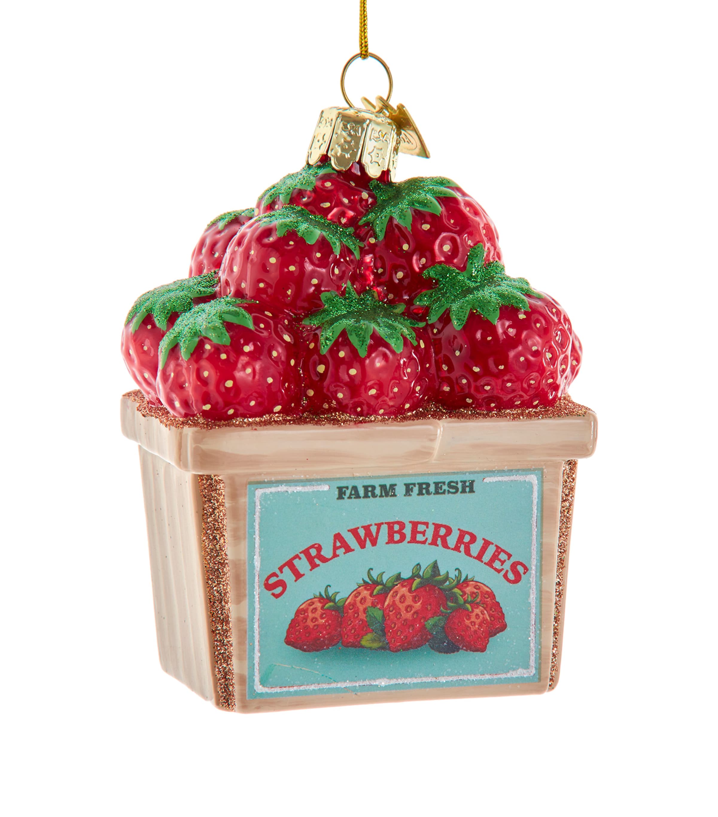 Kurt.S.Adler Glass Strawberry Punnet Tree Decoration Asst.