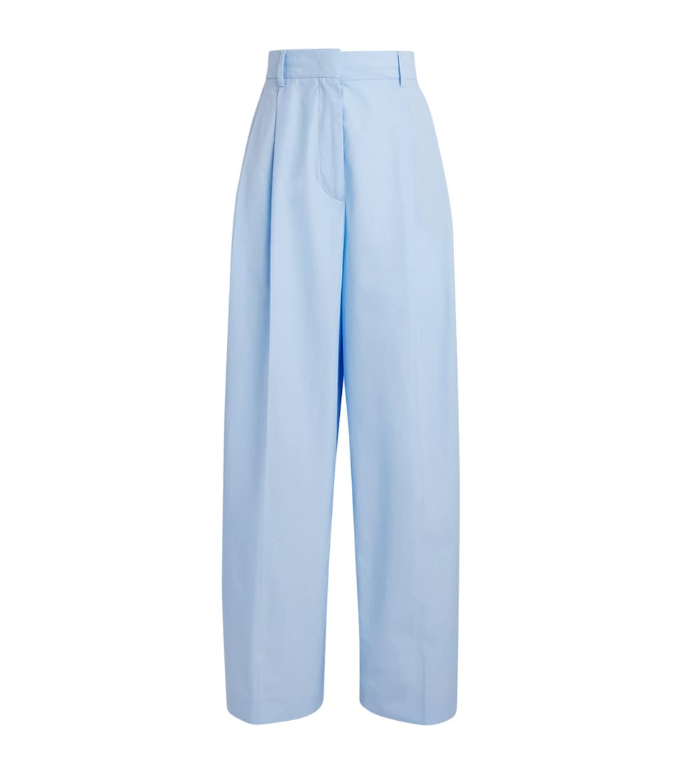 Fabiana Filippi Womens Cotton Poplin Tailored Trousers Azzurro Cielo