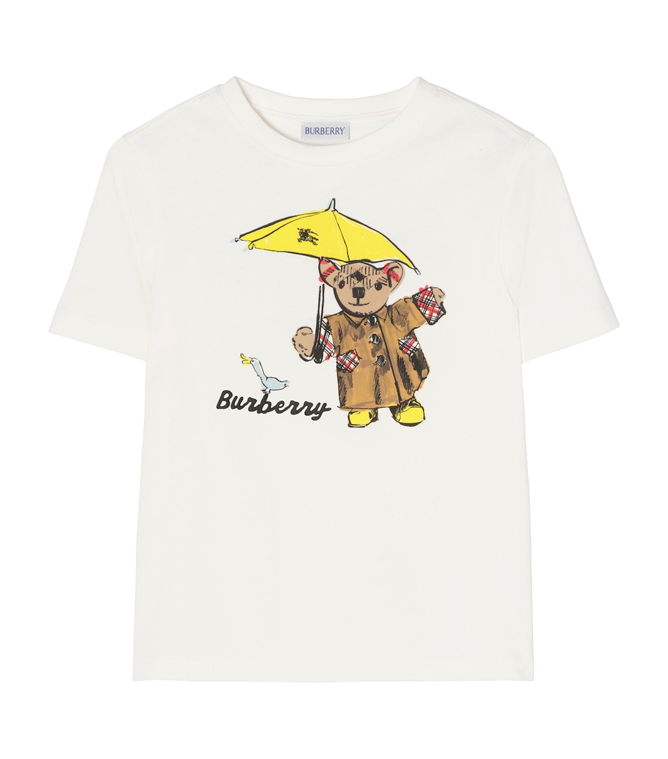 Burberry Kids Cotton Thomas Bear T-Shirt (14 Years) Chalk White
