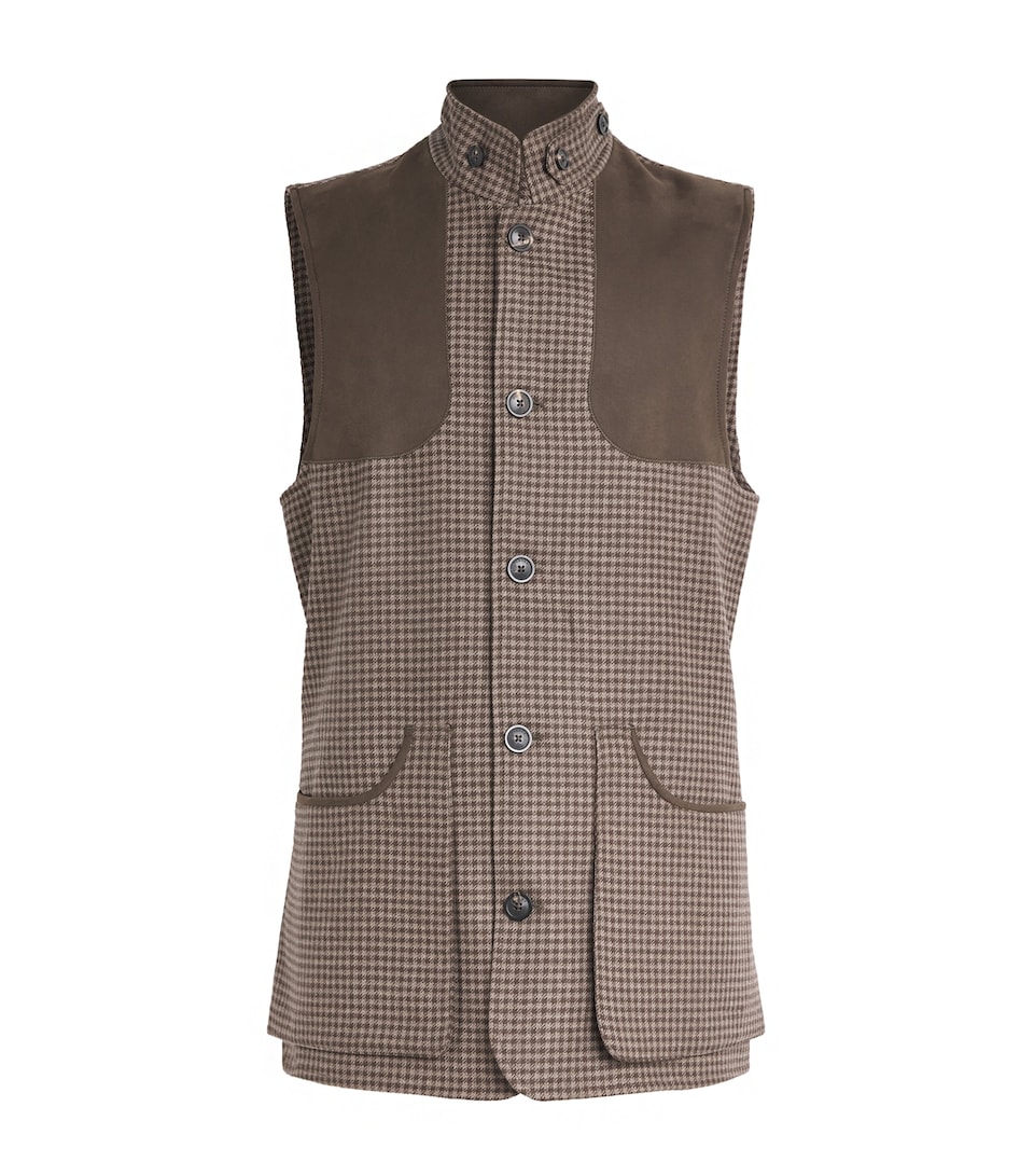 Purdey Mens Wool-Cashmere Tweed Gilet Torridon Check