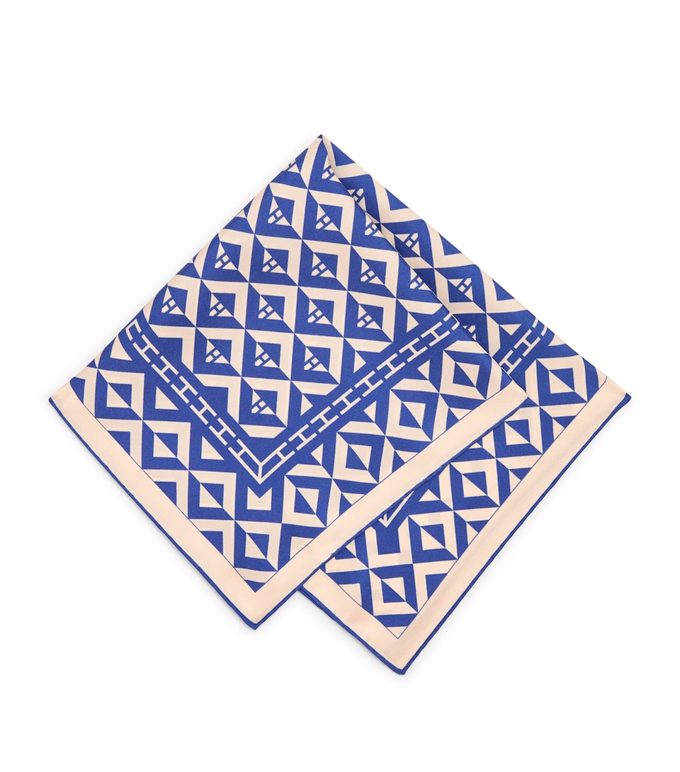 Silk Geometric Print Scarf