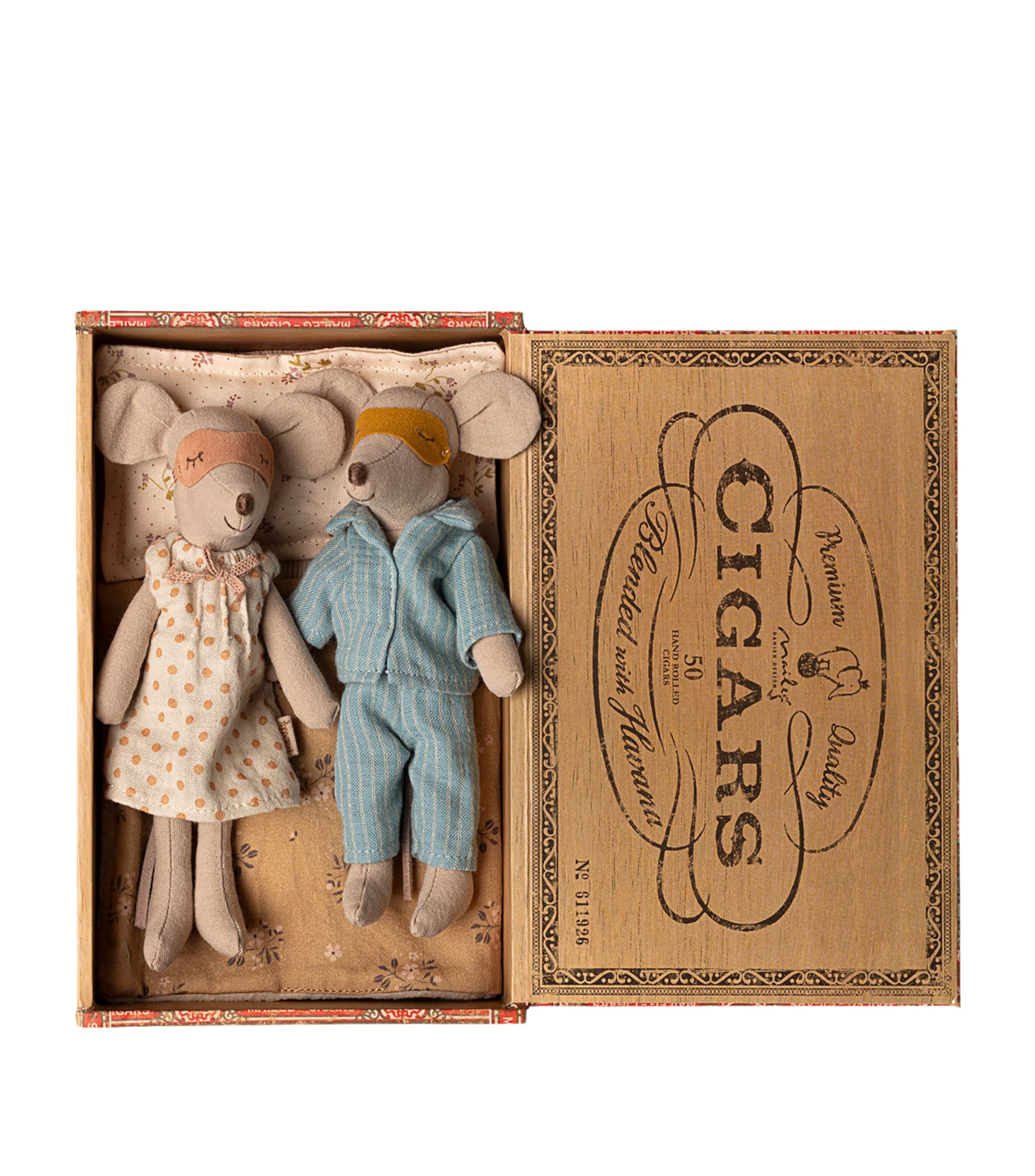 Mum and Dad Mice Bedtime Cigarbox Set (21cm)