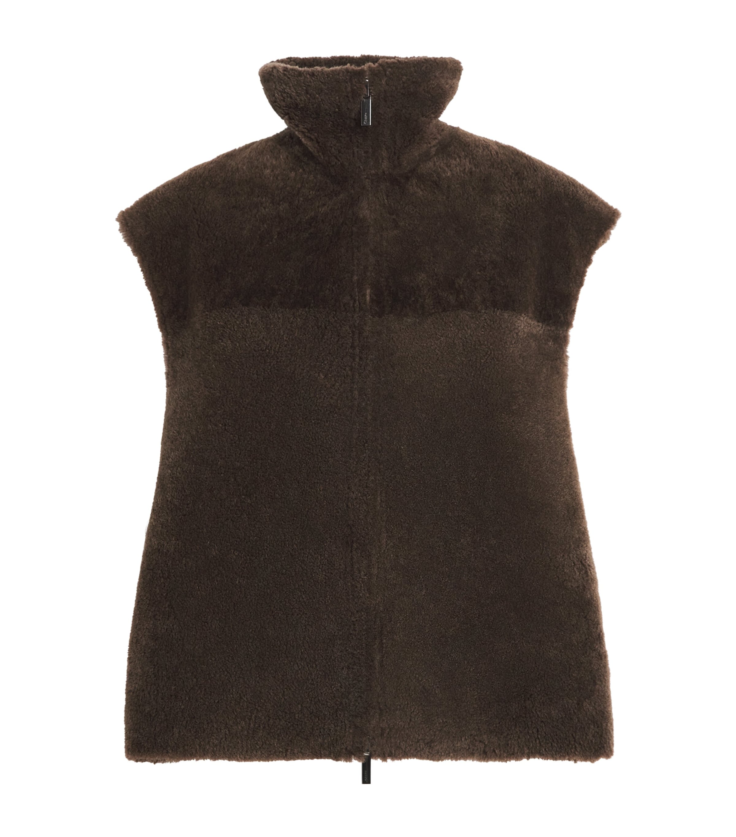 Joseph Womens Textured Shearling Reversible Nico Gilet Sable