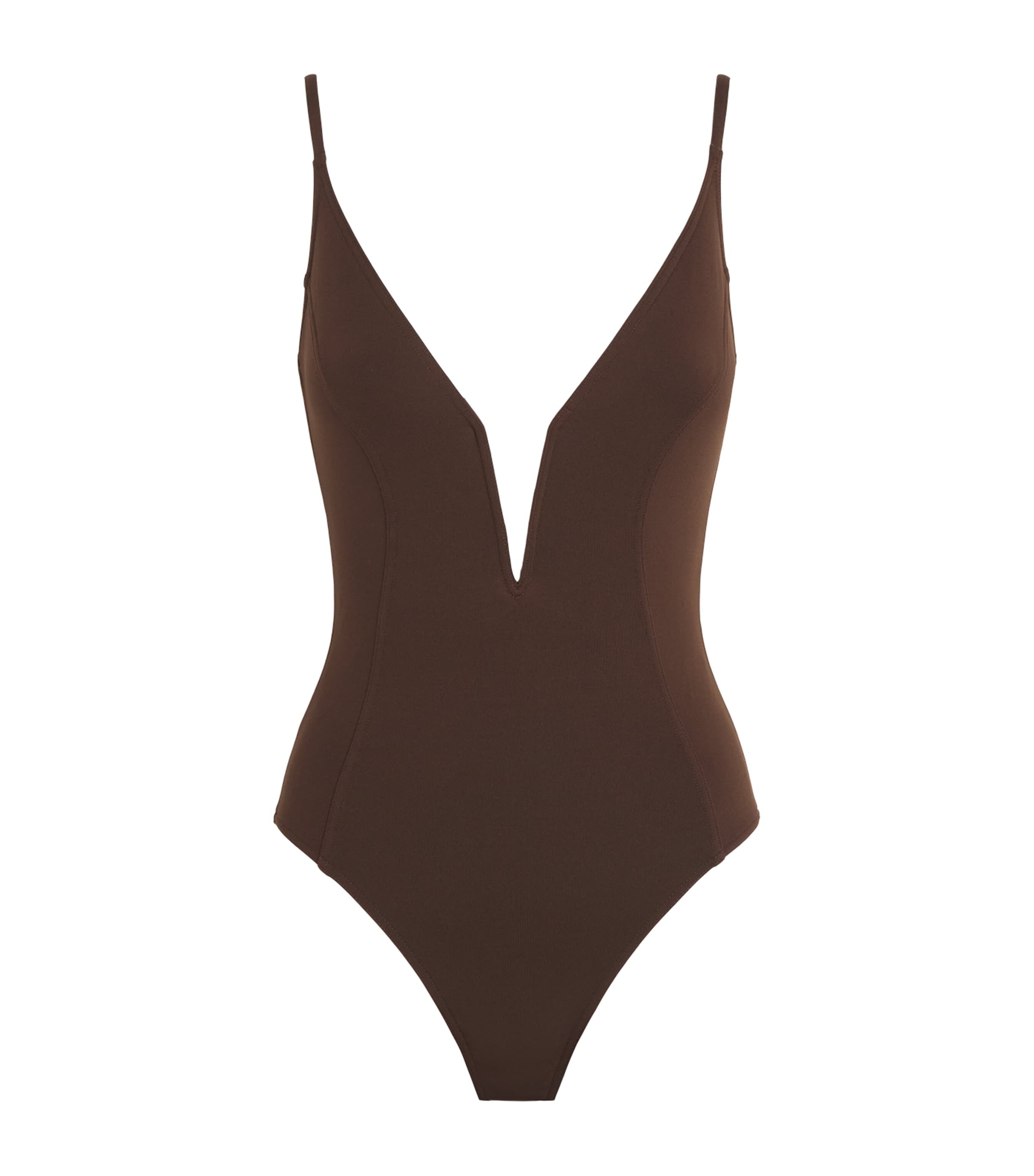 Eres Womens V-Neck Glabe Swimsuit Chocolat Noir
