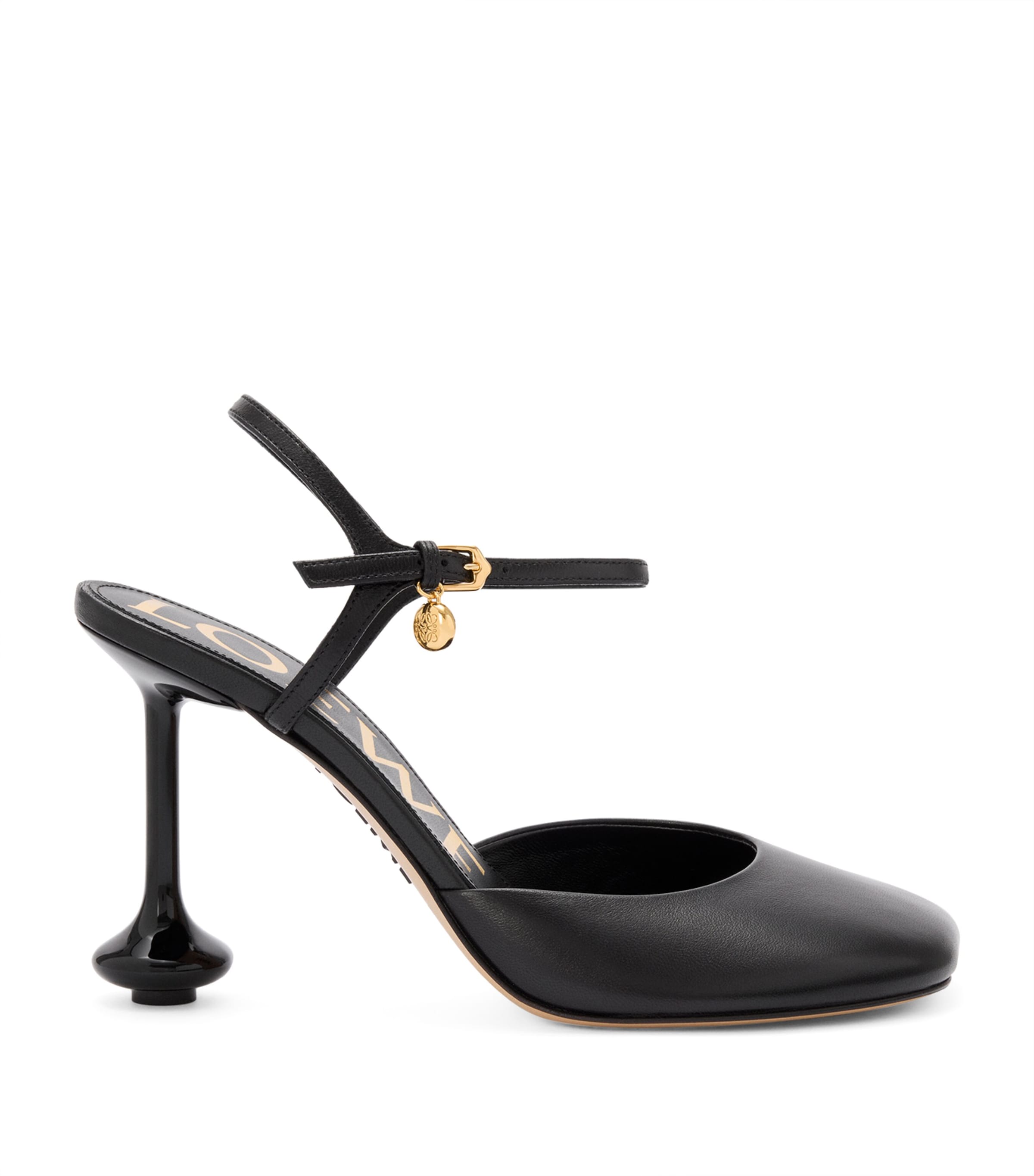 LOEWE Leather Toy Ankle-Strap Pumps 90 Black