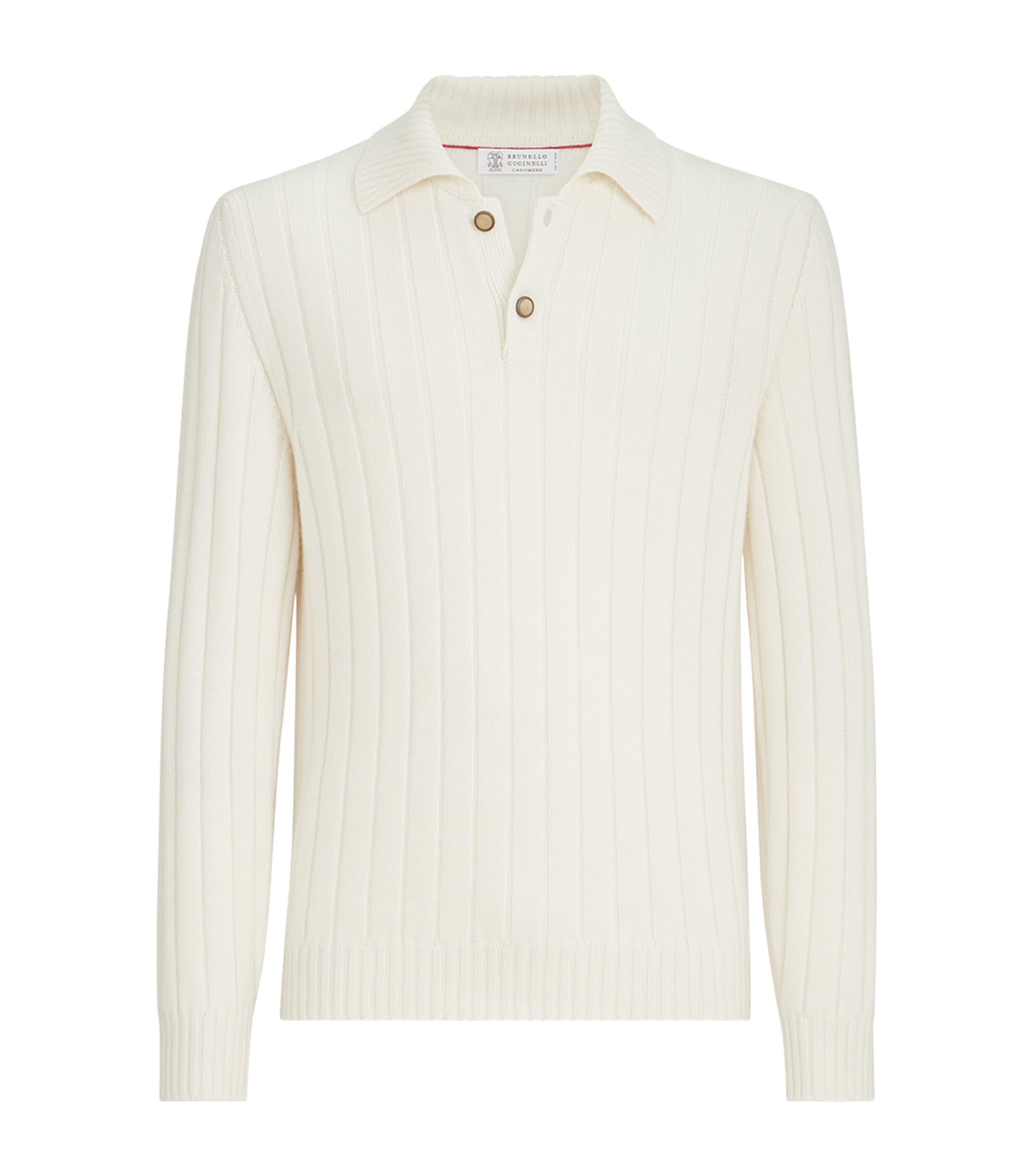 Brunello Cucinelli Mens Cashmere Polo Sweater Panama
