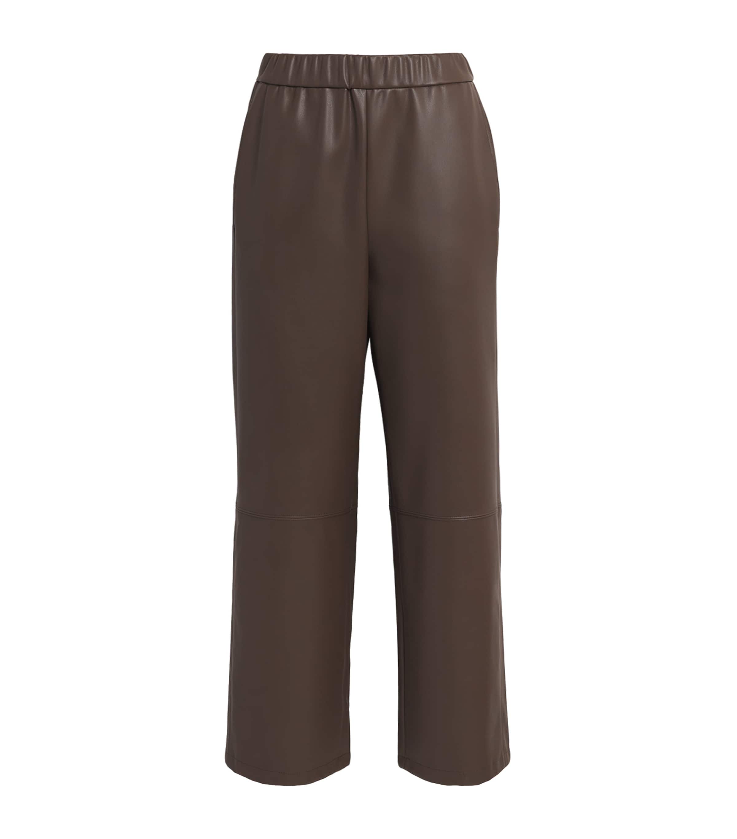 MM Womens Faux Leather Lode Trousers Dark Brown