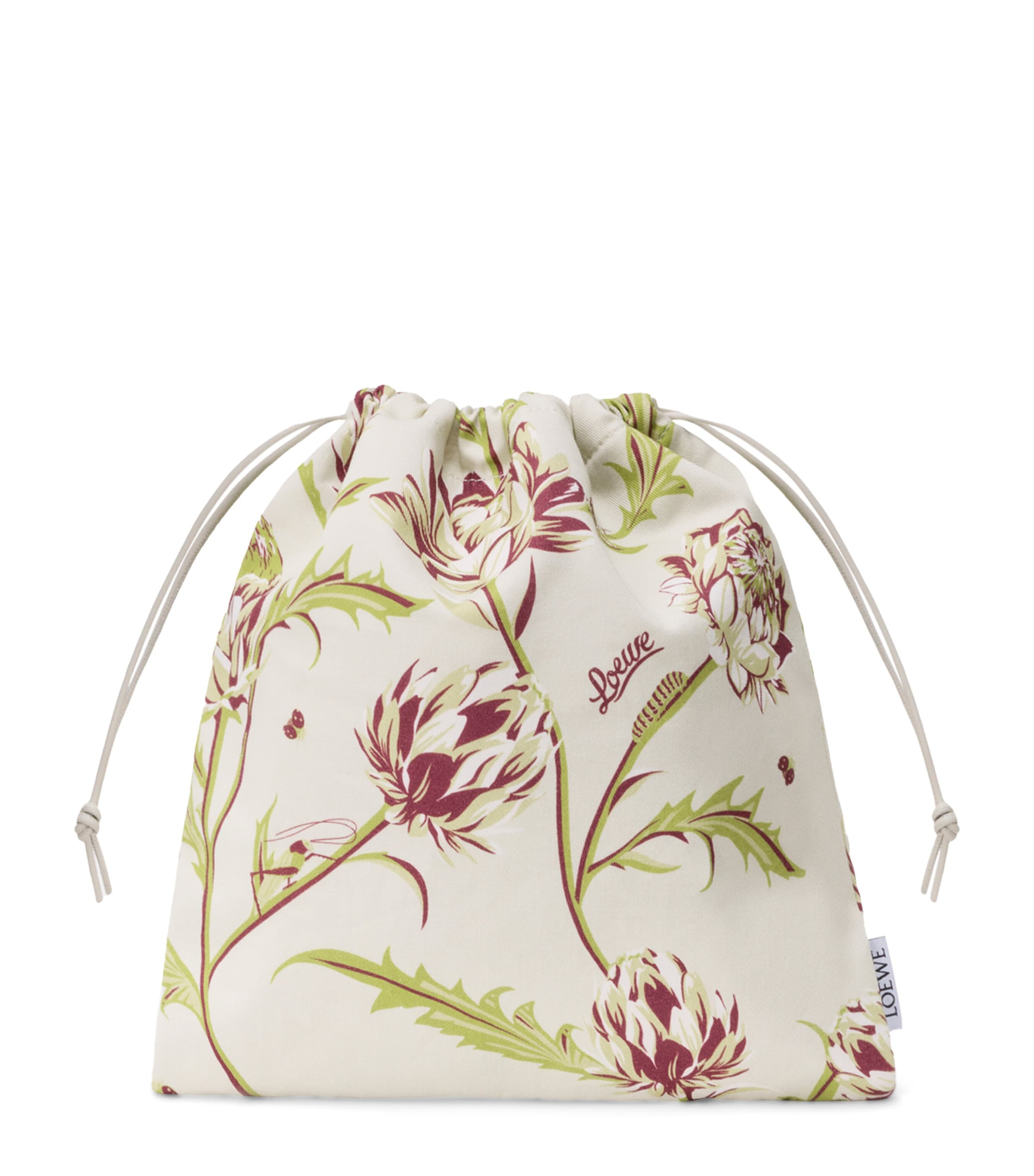 LOEWE x Paula's Ibiza Small Cotton Floral Pouch Soft White