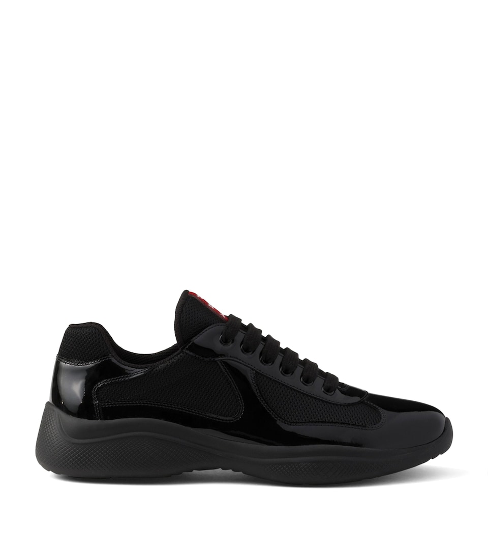 Prada Patent Leather-Blend America's Cup Sneakers