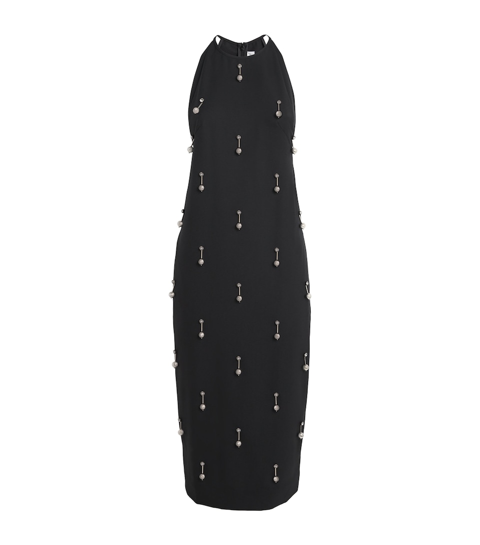 Wool Embellished Midi Dress