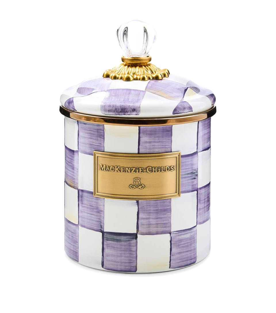 MacKenzie-Childs Small Violet Check Canister (19cm) Violet