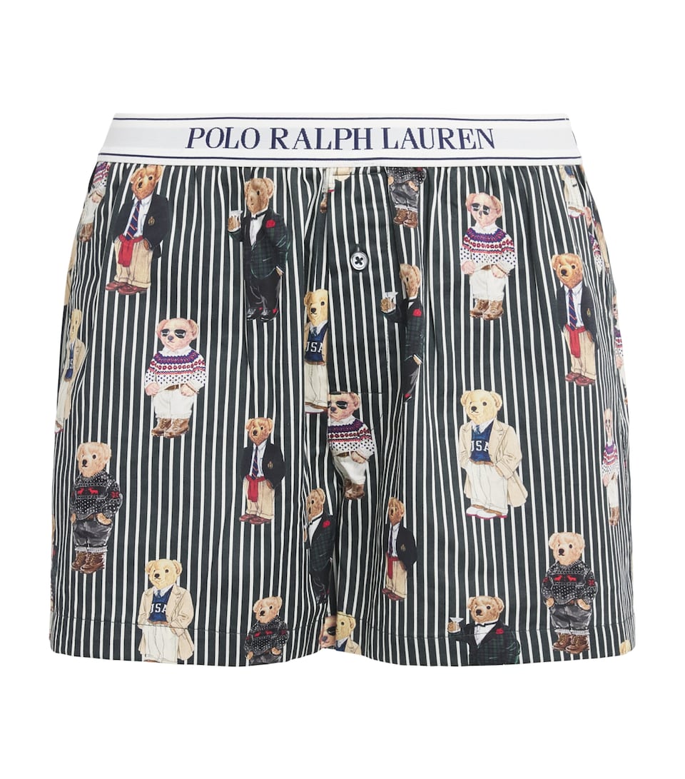 Polo Ralph Lauren Womens Cotton Polo Bear Logo Pyjama Shorts Winter Bear