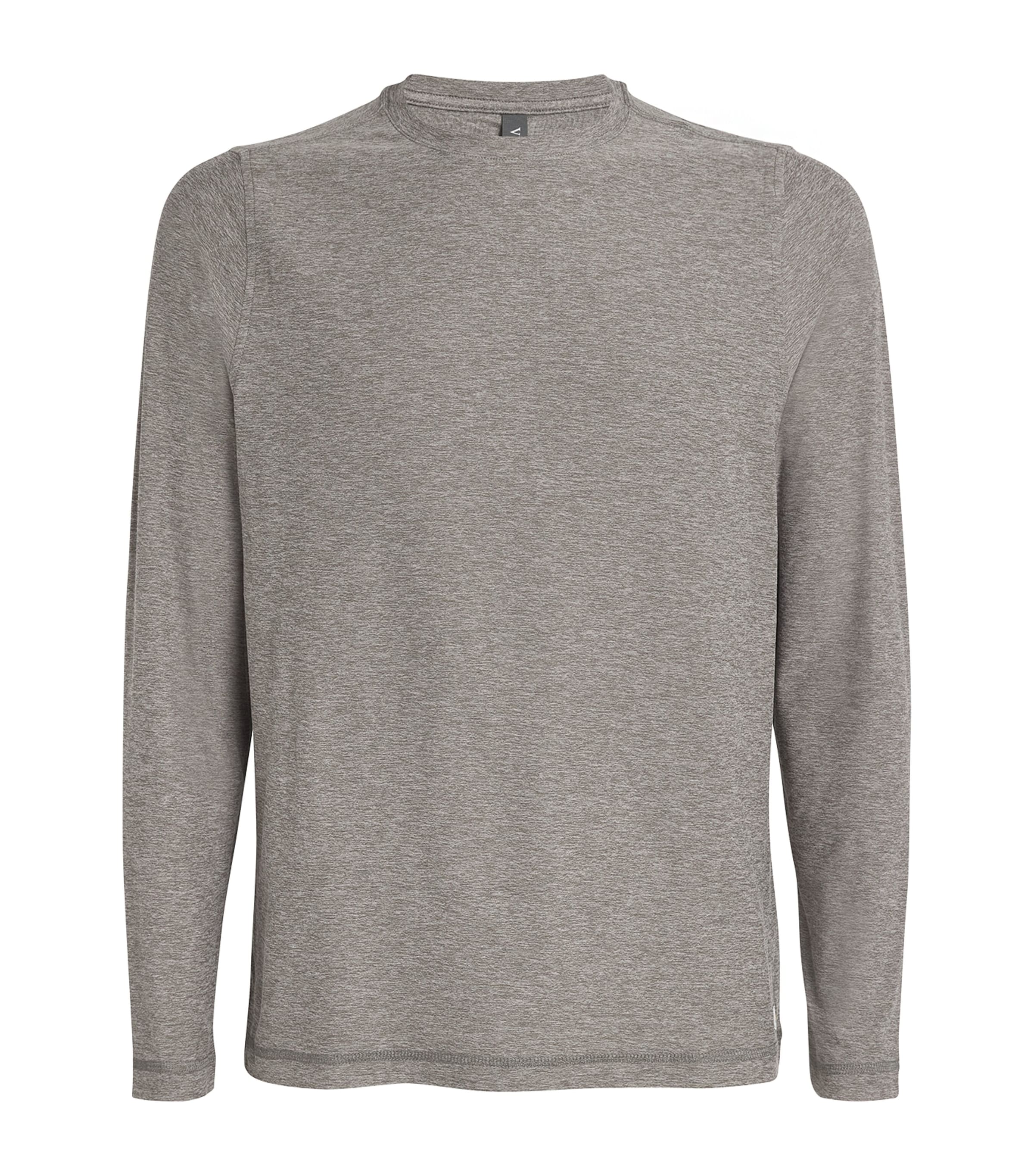 VUORI Mens Strato Tech Long-Sleeve T-Shirt Heather Grey