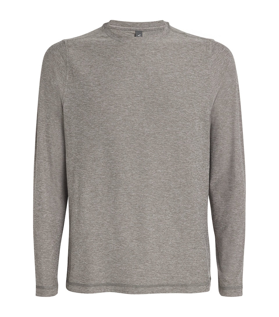 VUORI Mens Strato Tech Long-Sleeve T-Shirt Heather Grey