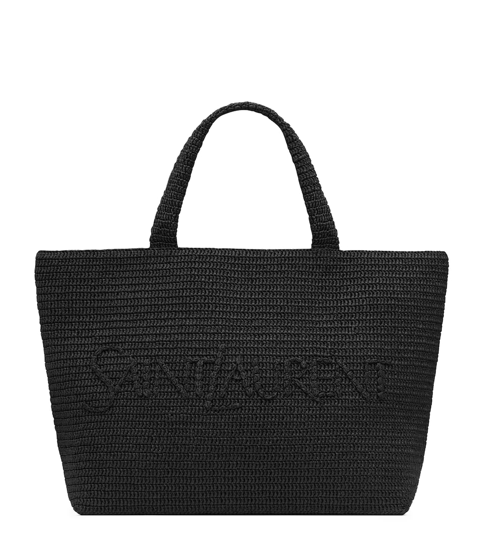 Raffia Logo Tote Bag