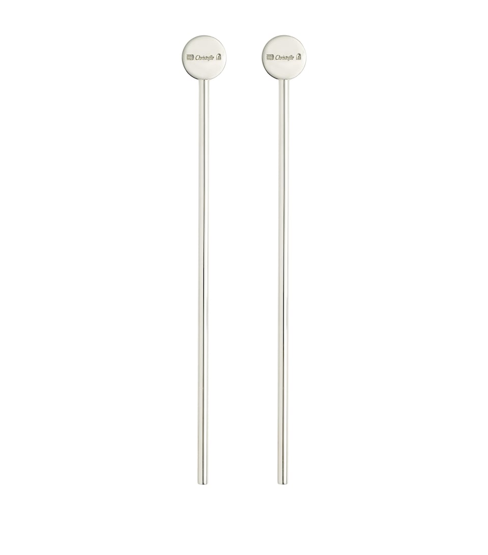 Christofle Silver-Plated Uni Cocktail Stirrers (Set of 2) Silver