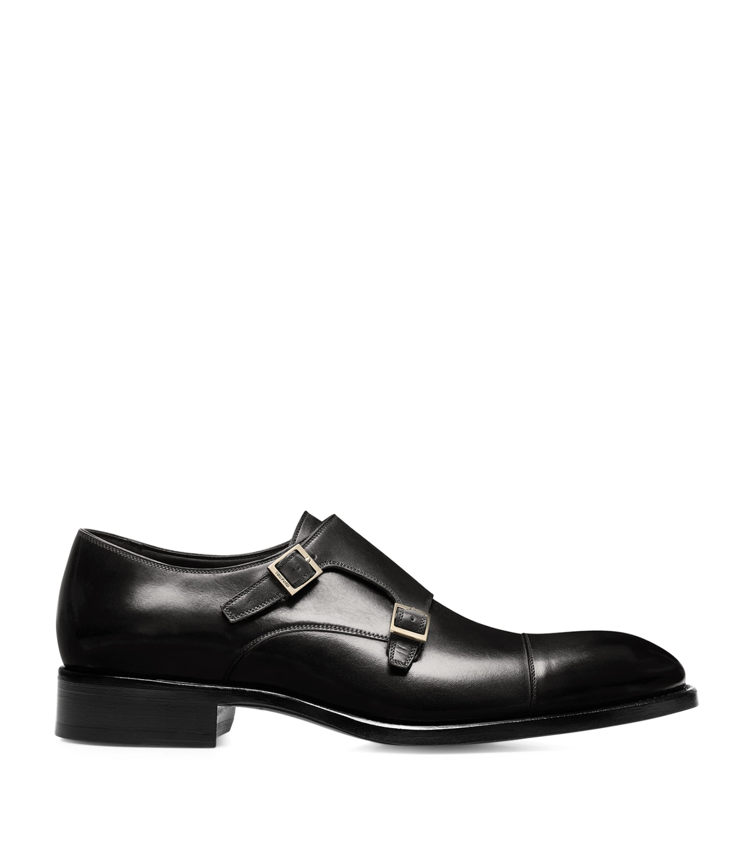 Burnished Leather Double Monk Shoes