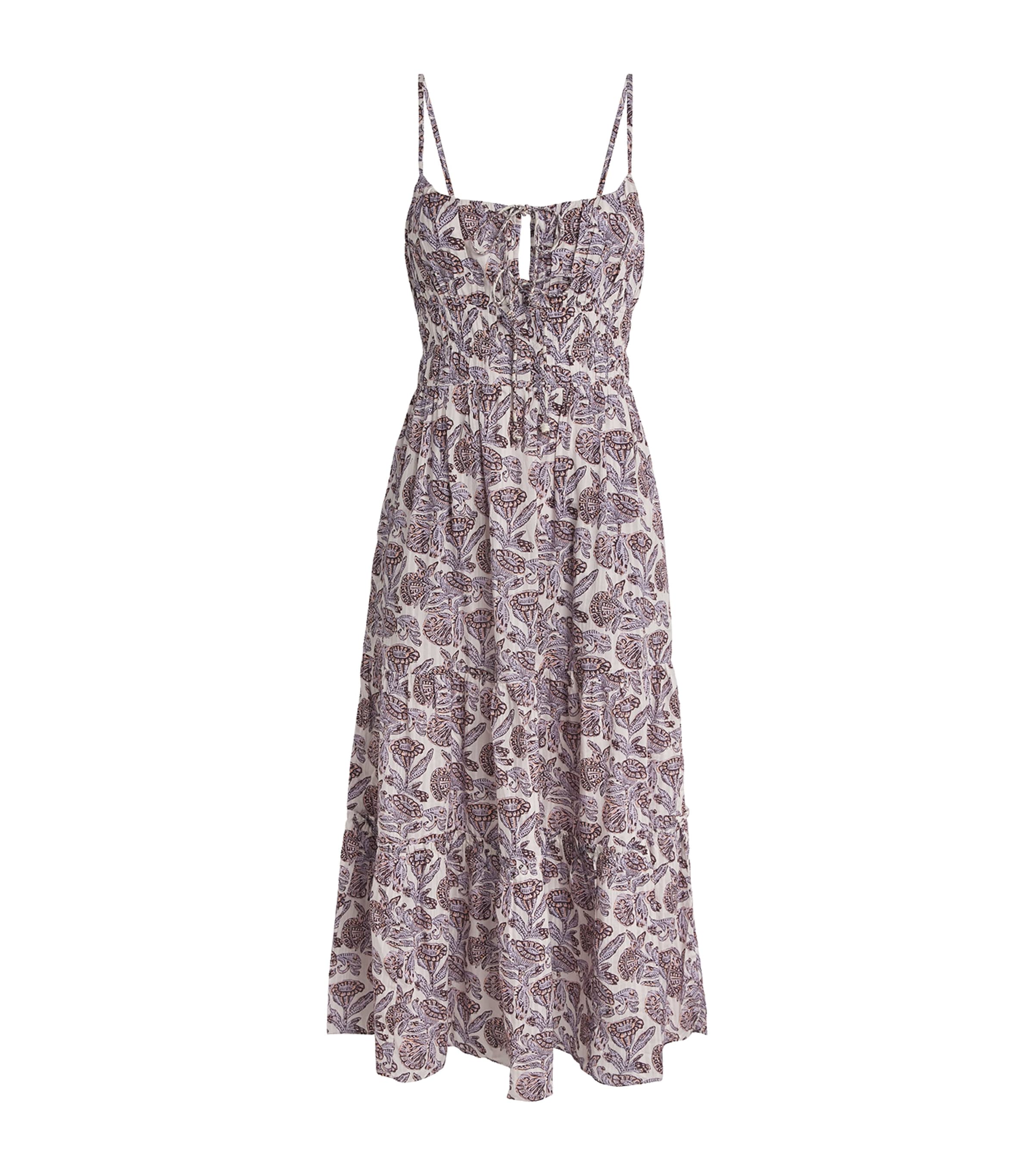 Ulla Johnson Womens Cotton-Blend Floral Aydin Midi Dress Meadow