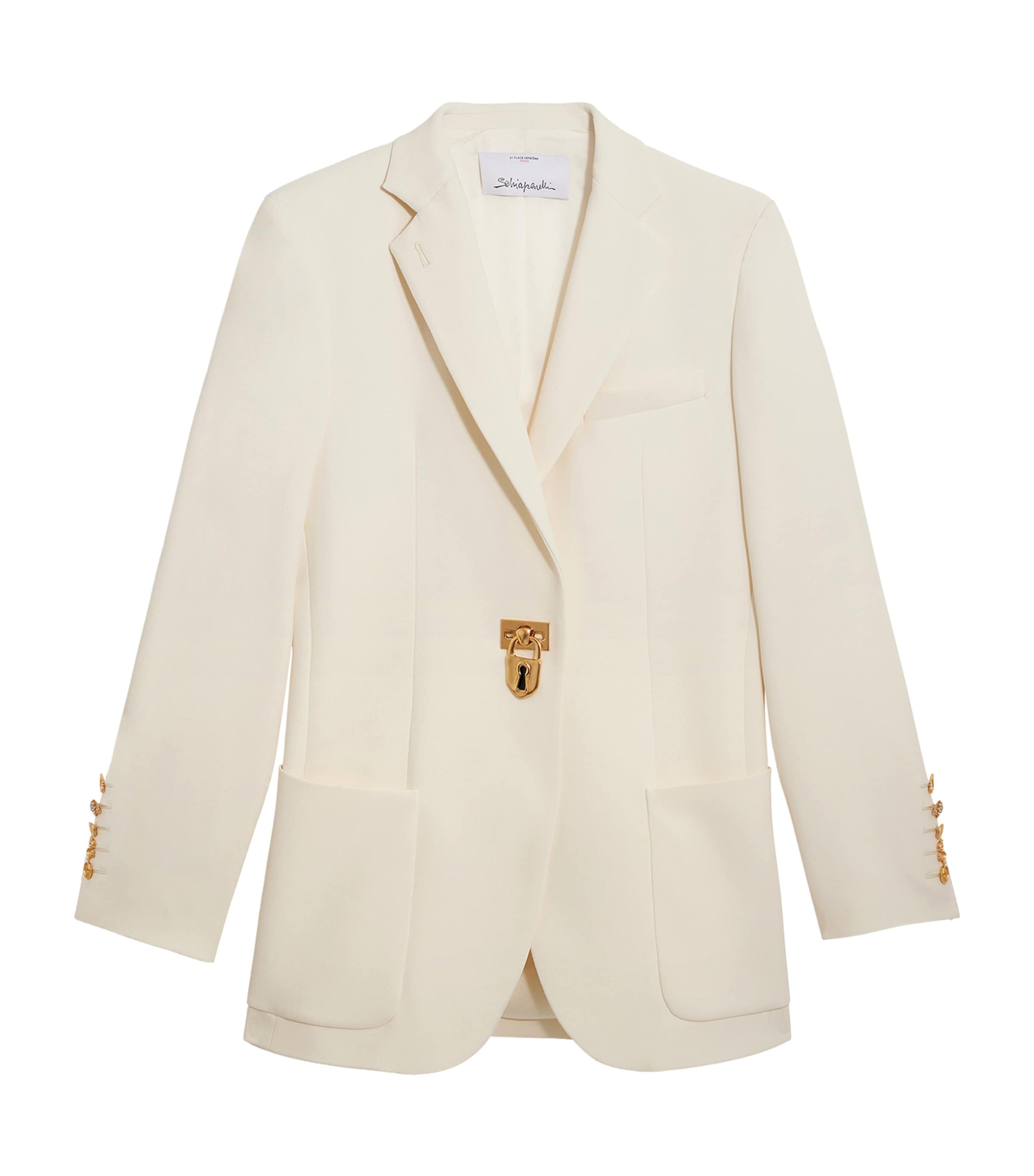 Schiaparelli Womens Padlock Blazer Ecru
