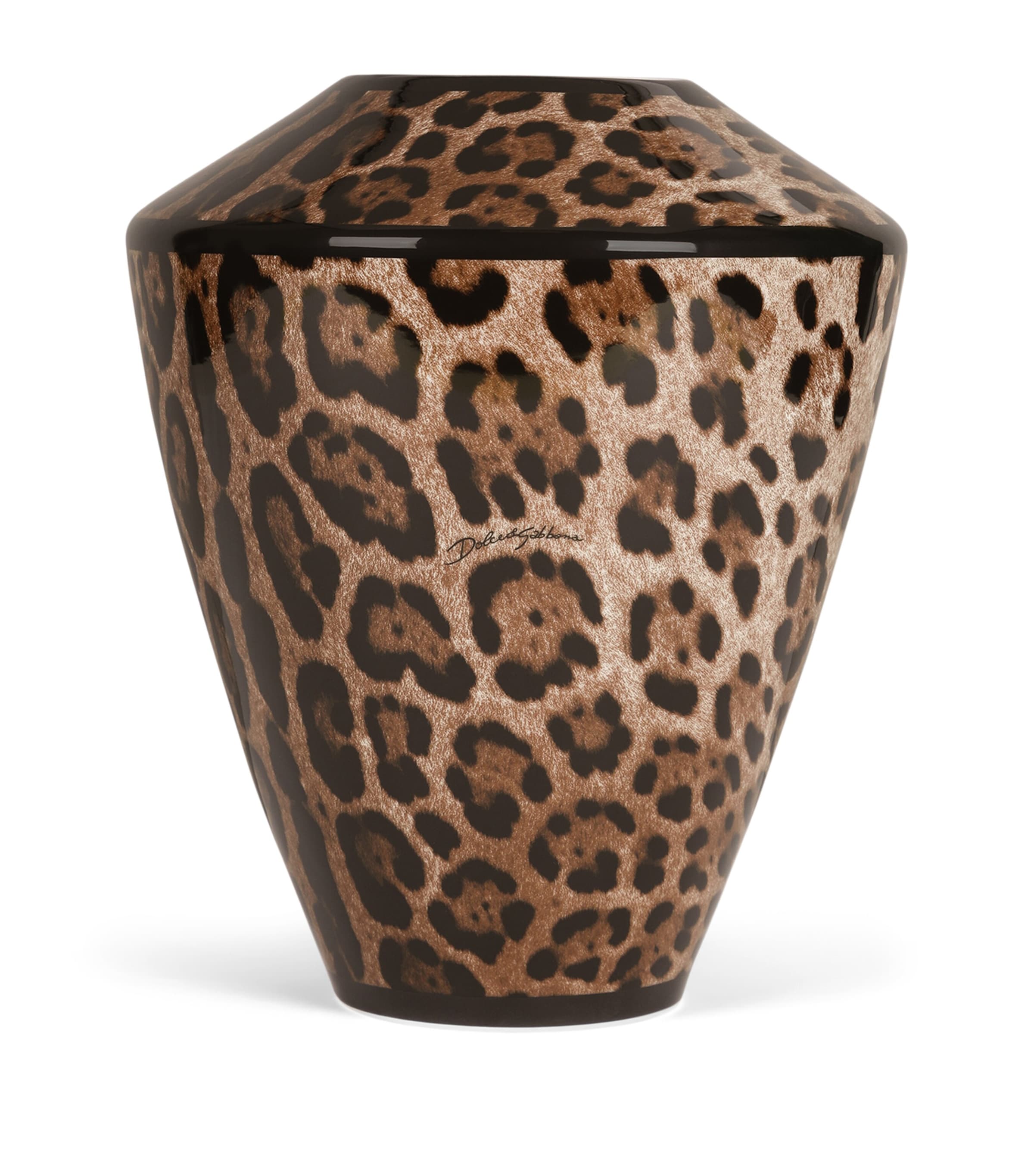 Dolce&Gabbana Casa Large Porcelain Amphora Vase (29cm) Leopardo Graf.