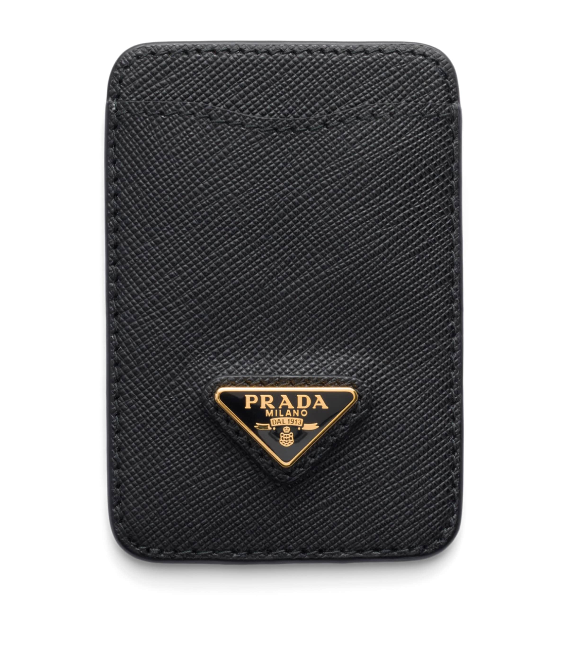 Prada Saffiano Leather Card Holder Black