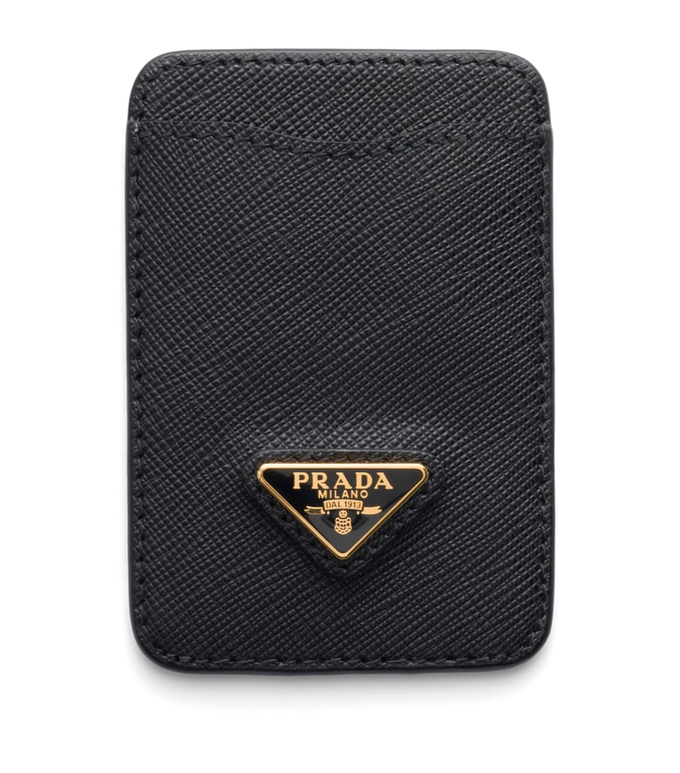 Prada Saffiano Leather Card Holder Black