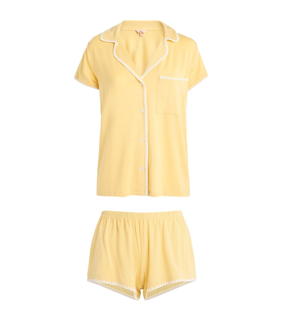 Eberjey Womens Short-Sleeve Frida Pyjama Set Sbiv Sunbeam/iv