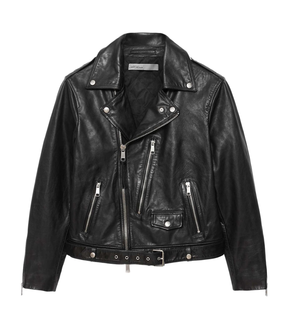 AllSaints Mens Neo Leather Biker Jacket Black