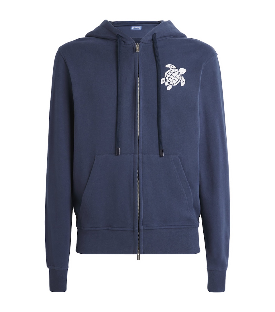 Embroidered Zip-Up Hoodie