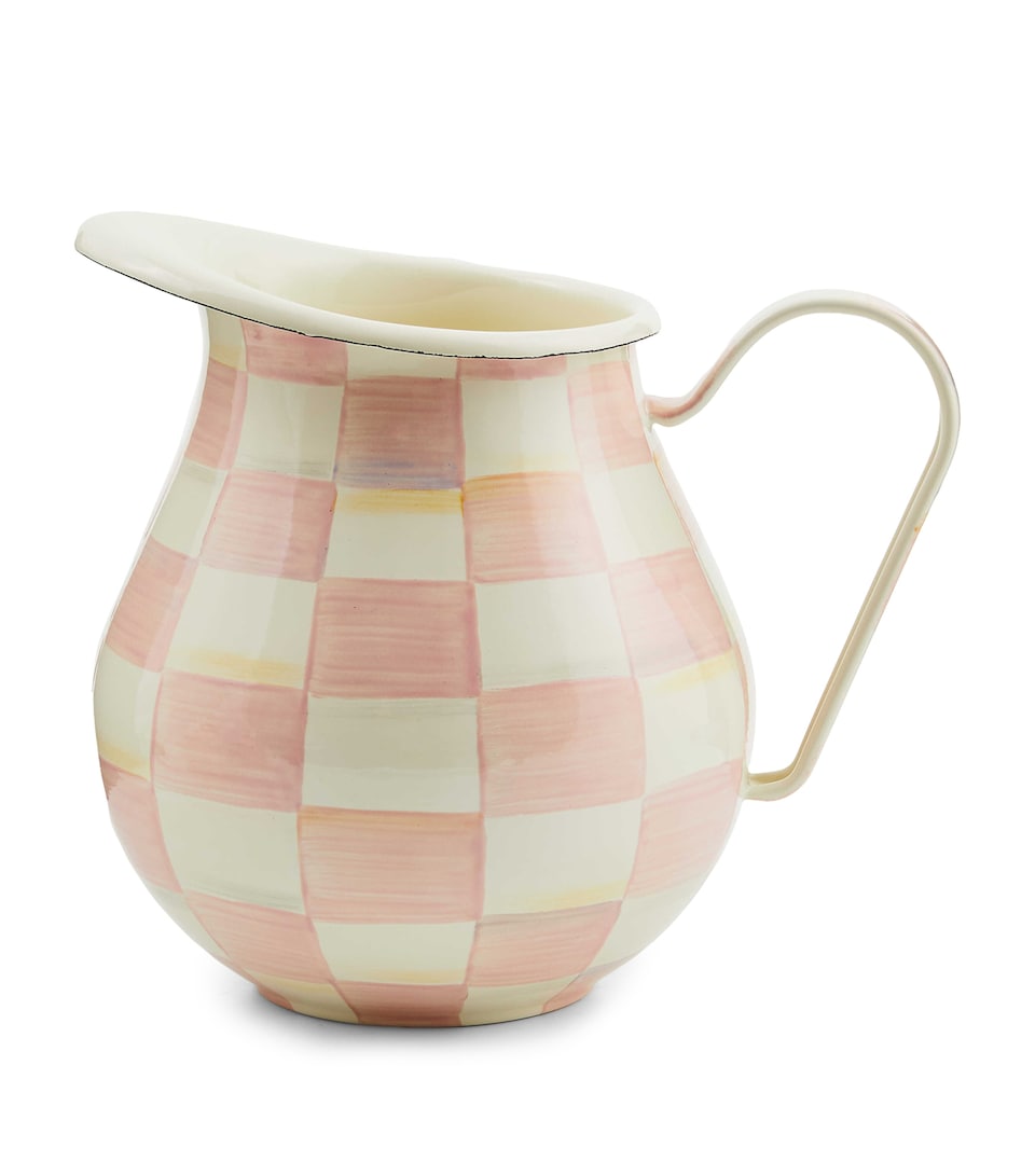 MacKenzie-Childs Rosy Check Pitcher (3L) Pink