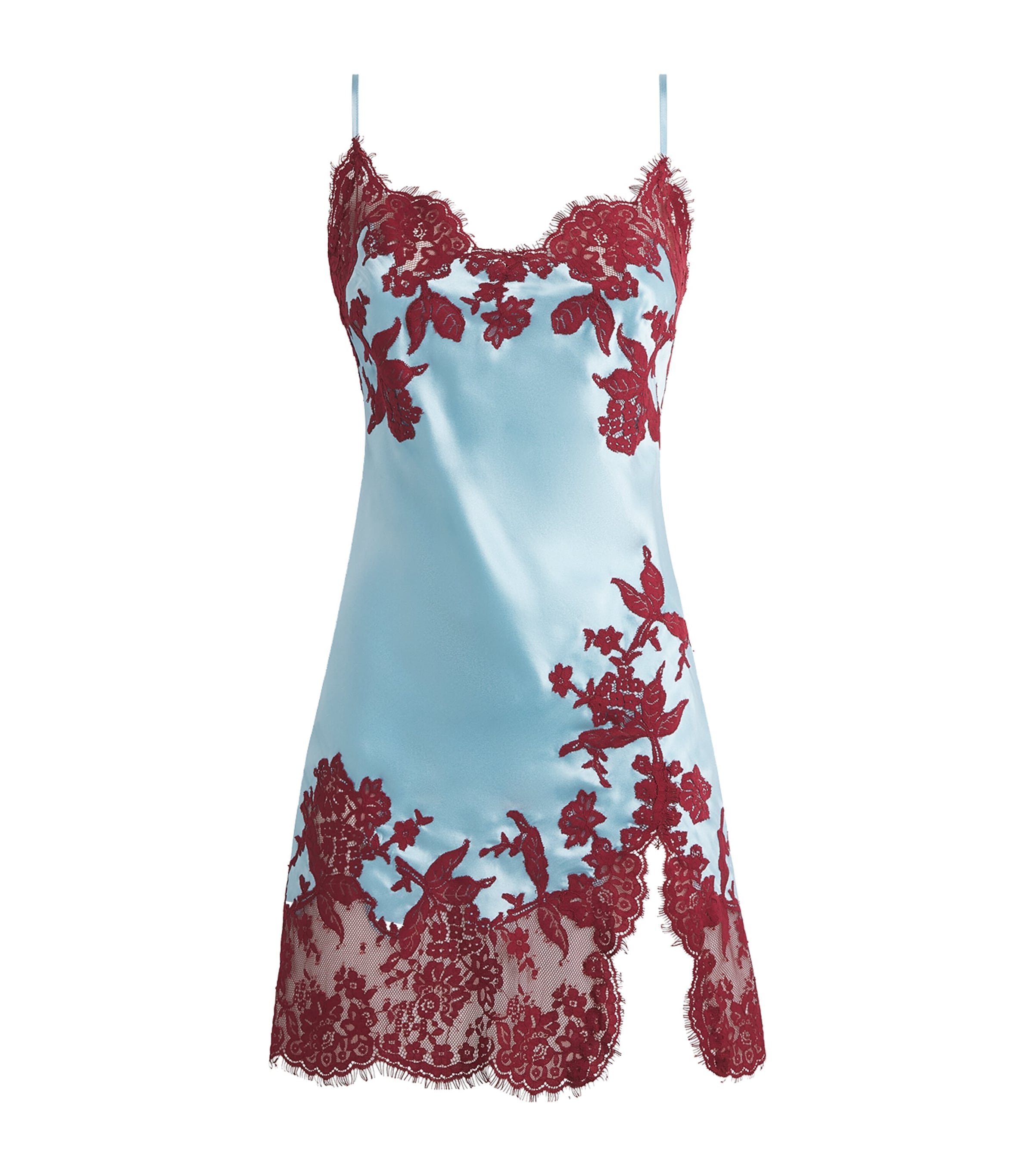 Marjolaine Womens Silk Floral Diane Slip Dress Glcier Brgogne